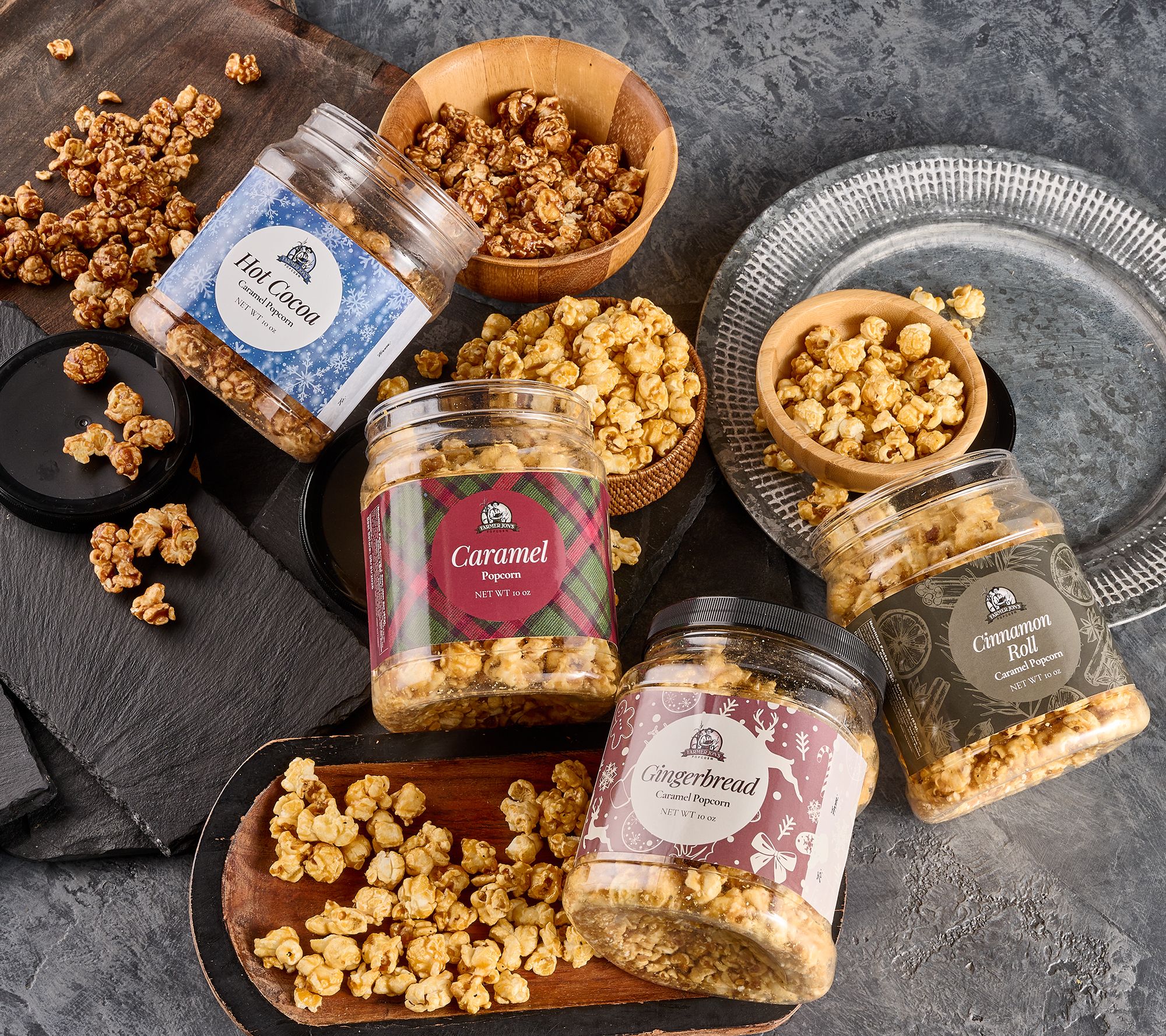 Farmer Jon's (4) 10oz Jars Gourmet CaramelPopped Popcorn