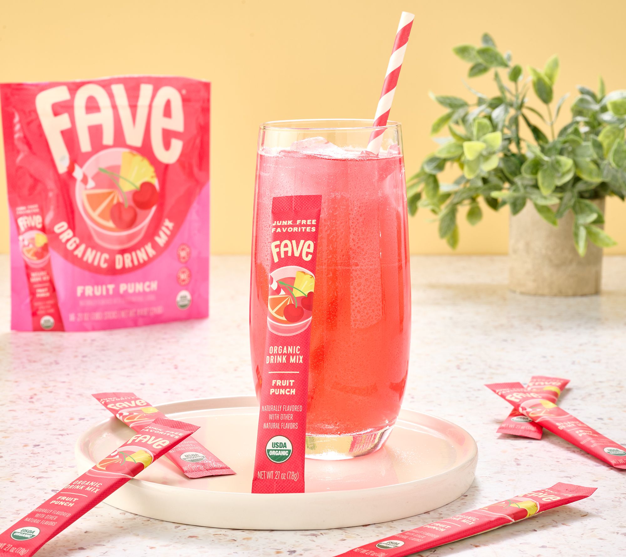 Fave (16) Single Serve Organic Fruit Drink Mix