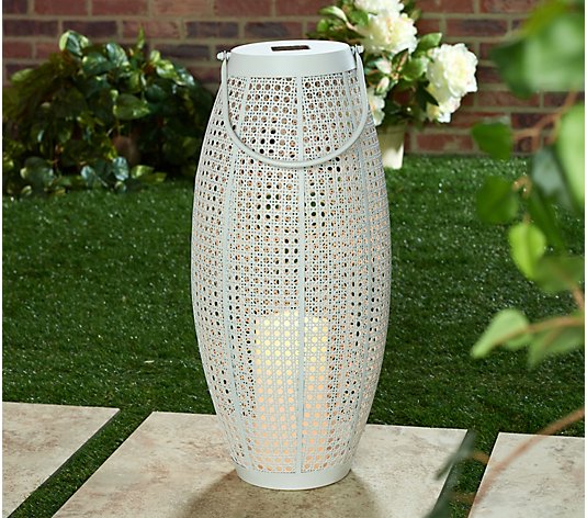 Garden Reflections 24" Metal Solar Lantern w/ Faux Candle