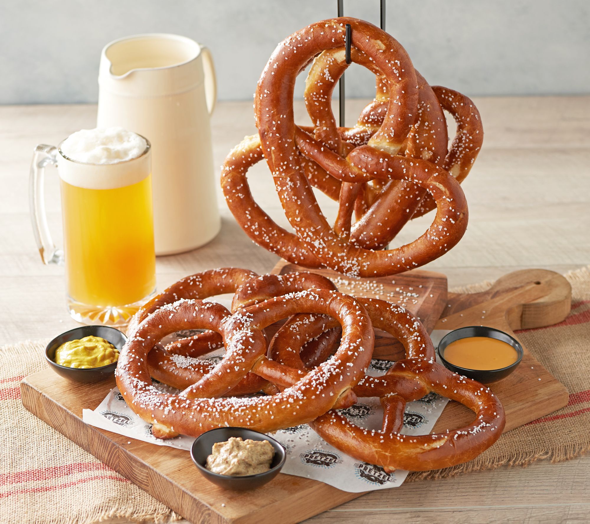 The Pretzel Co. (8) 10 oz. Hand Twisted Monster Size Soft Pretzels