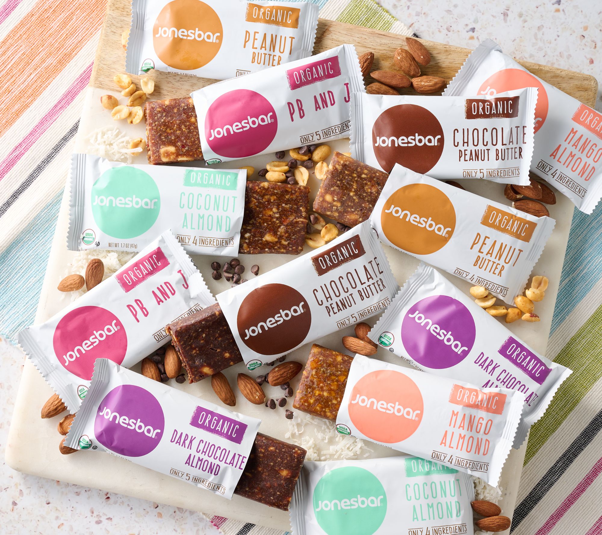 Jonesbar (12) 1.7 oz Fruit & Nut Snack Bars Variety Pack