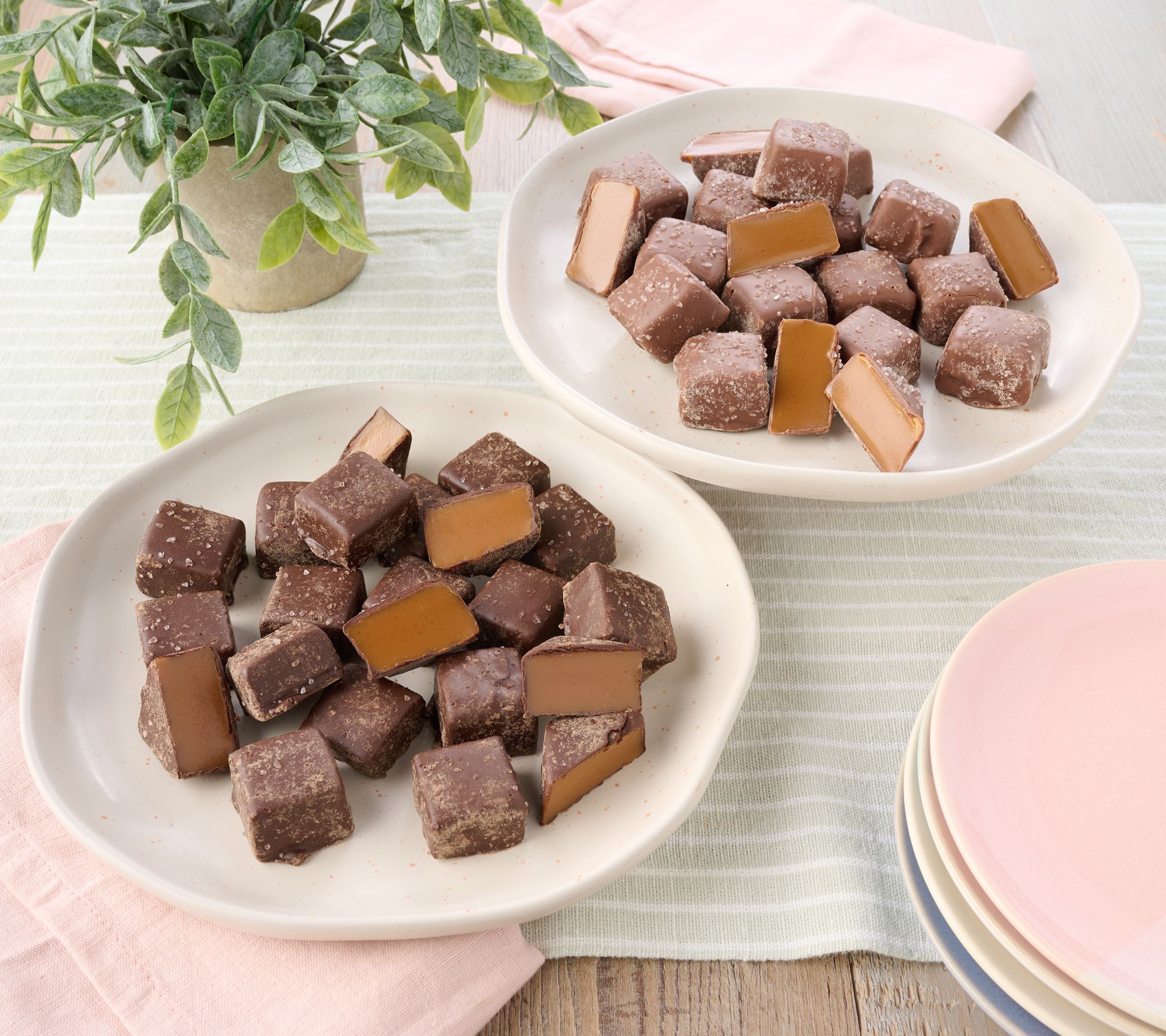 Silvestri Sweets 46pc Enrobed Sea Salt Caramels in (2) Tubs