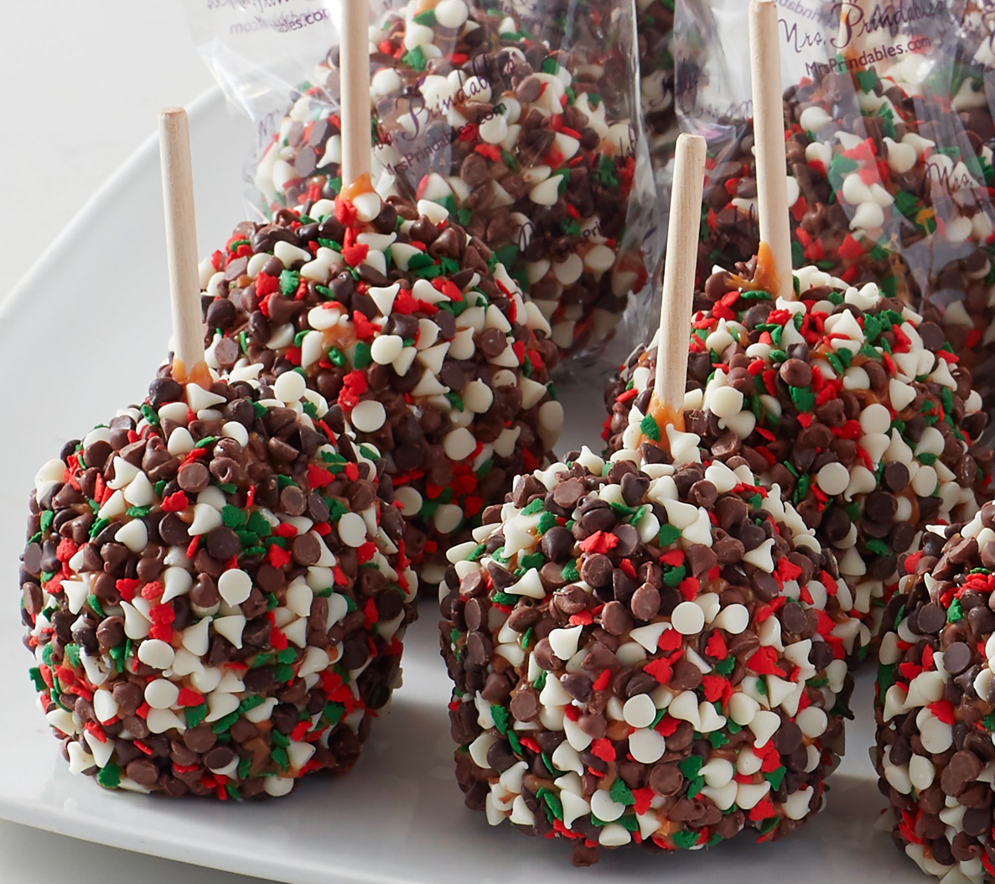 Mrs. Prindables 6 Individual Holiday Cheer Caramel Apple Assortment