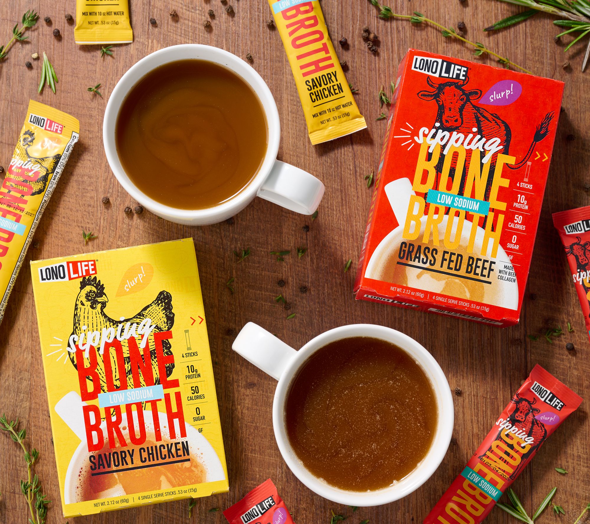 Lonolife 12 Single Serve Low Sodium Bone Broth Auto-Delivery