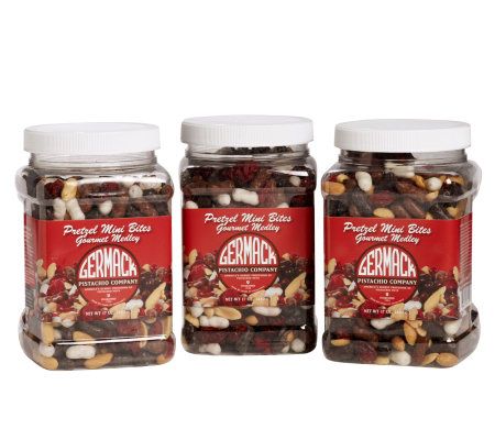 Germack (3) 17 oz. Jars Pretzel Mini Bites Gourmet Medley - QVC.com