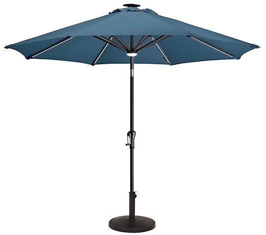 Classic Accessories Gardelle One 9' Solar LED Market Umbrella - QVC.com