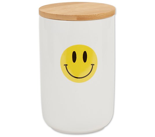 Bone Dry Smiley Face Ceramic Treat Canister
