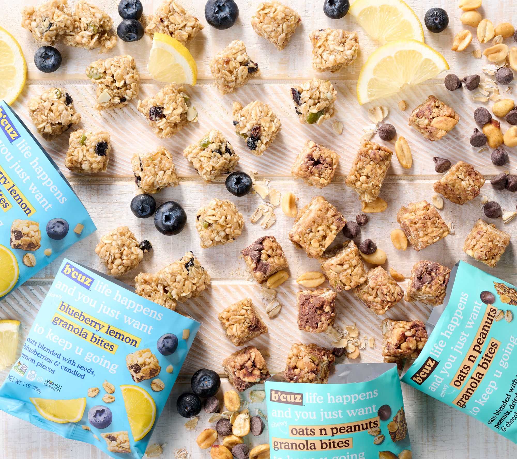 B'Cuz Snacks (12) 1oz Bags Of Chewey Granola Bites - QVC.com