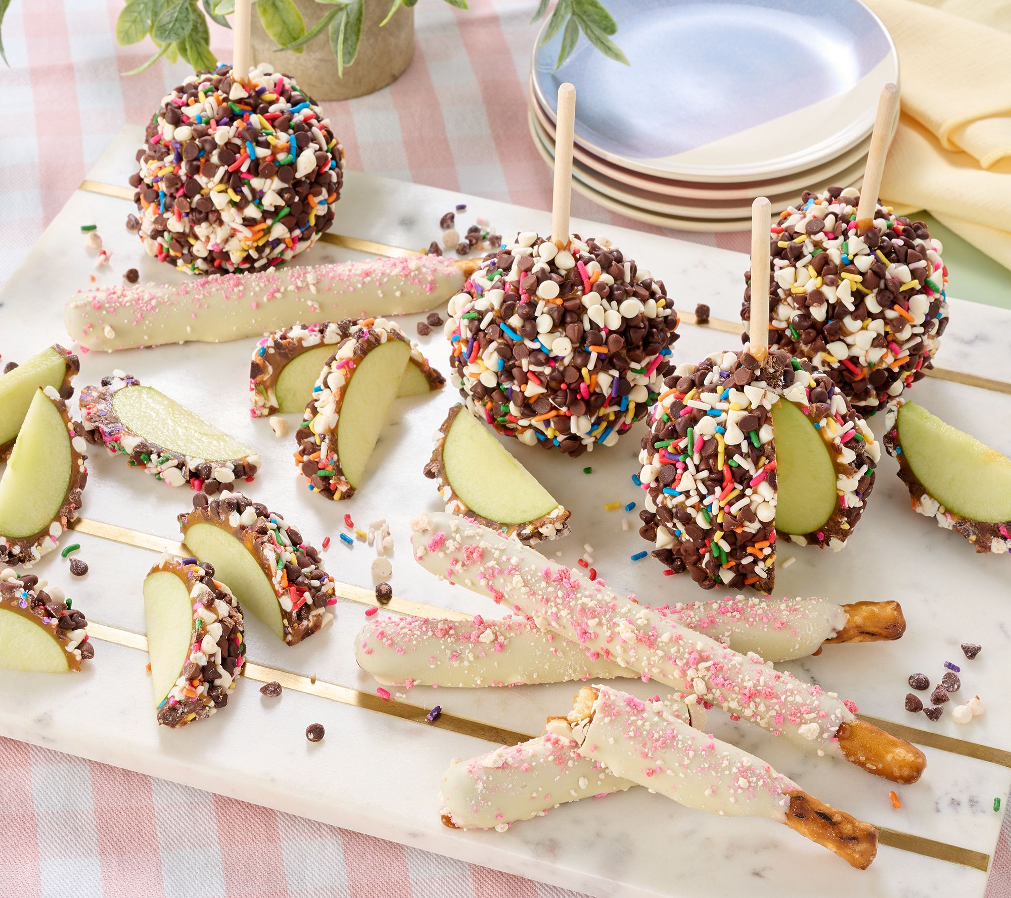 Mrs. Prindables 12pc Spring Caramel Apple & Pretzel Assortment