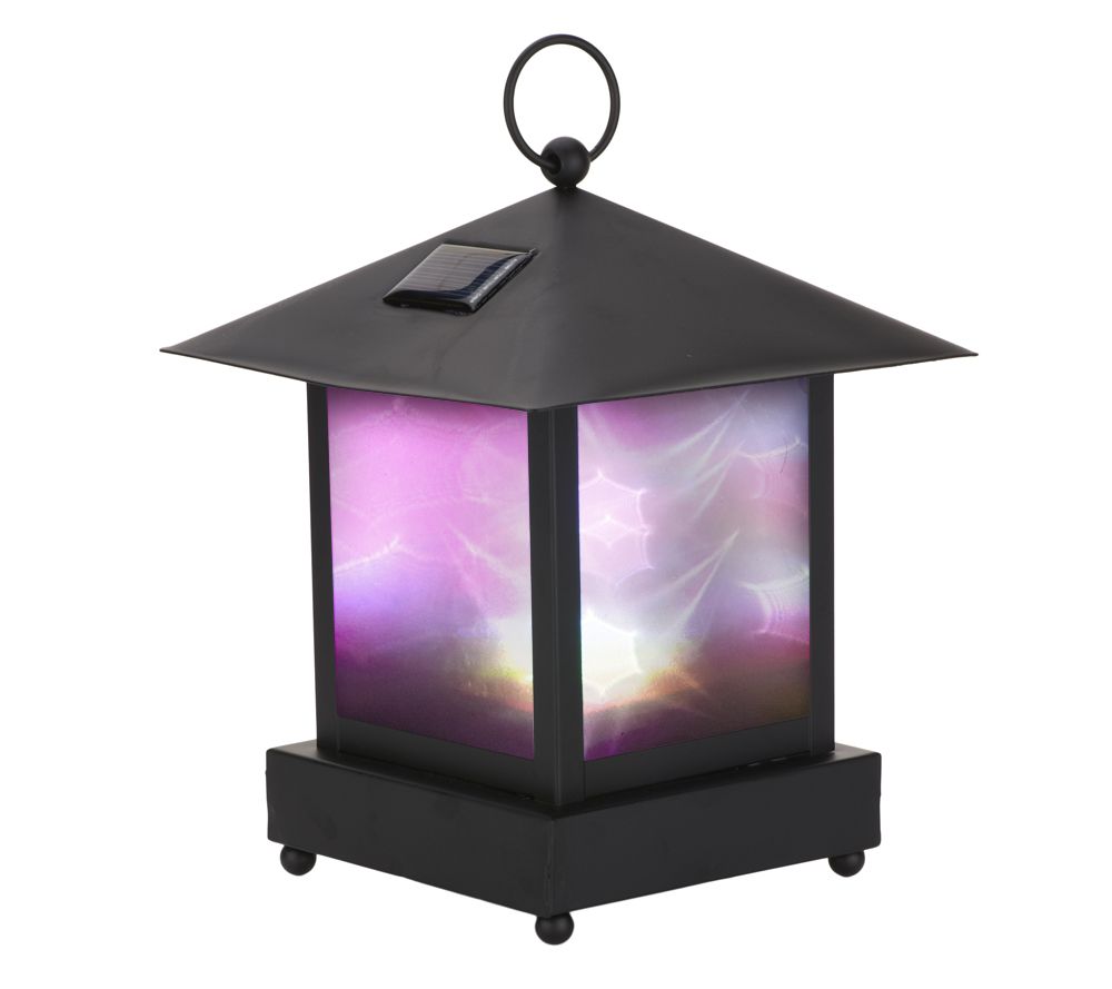 Black Metal Battery Operated LED Lantern - Foreside Home & Garden