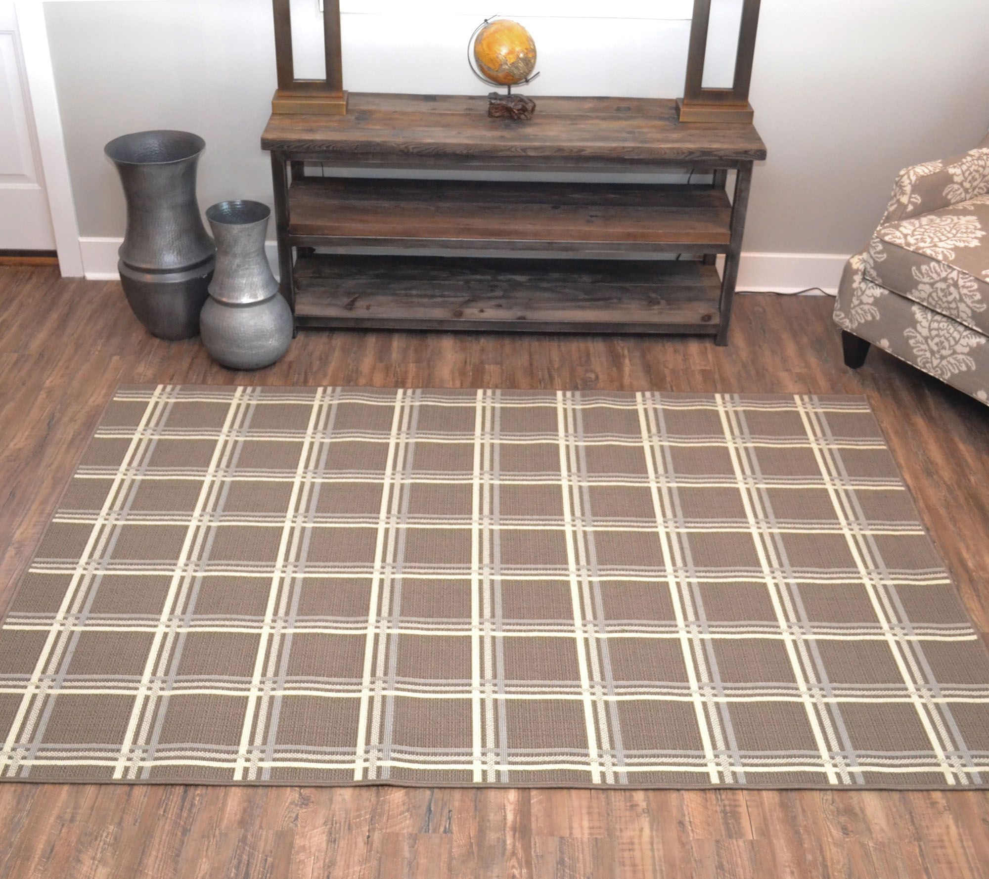 Scott Living Windowpane Plaid Indoor/Outdoor Rug - QVC.com