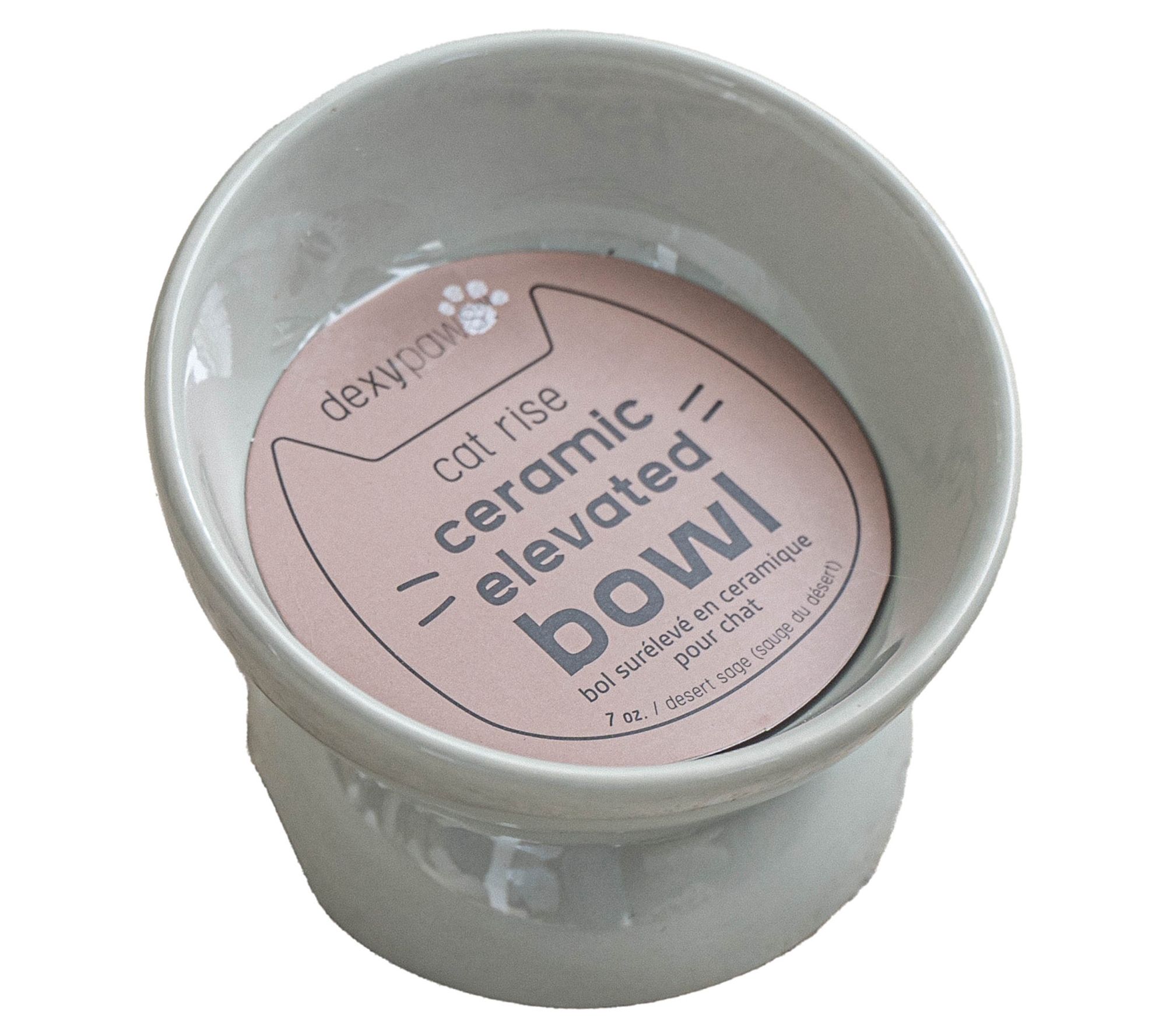 Dexypaws Cat Rise Elevated Ceramic Cat Bowl
