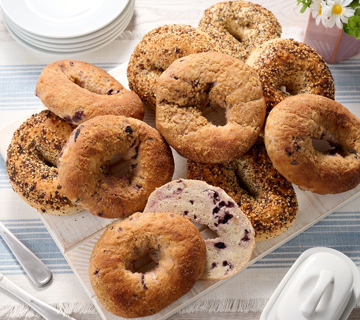 Just Bagels (24) 4 oz NYC Kettle Boiled Classic or Crumb Bagels