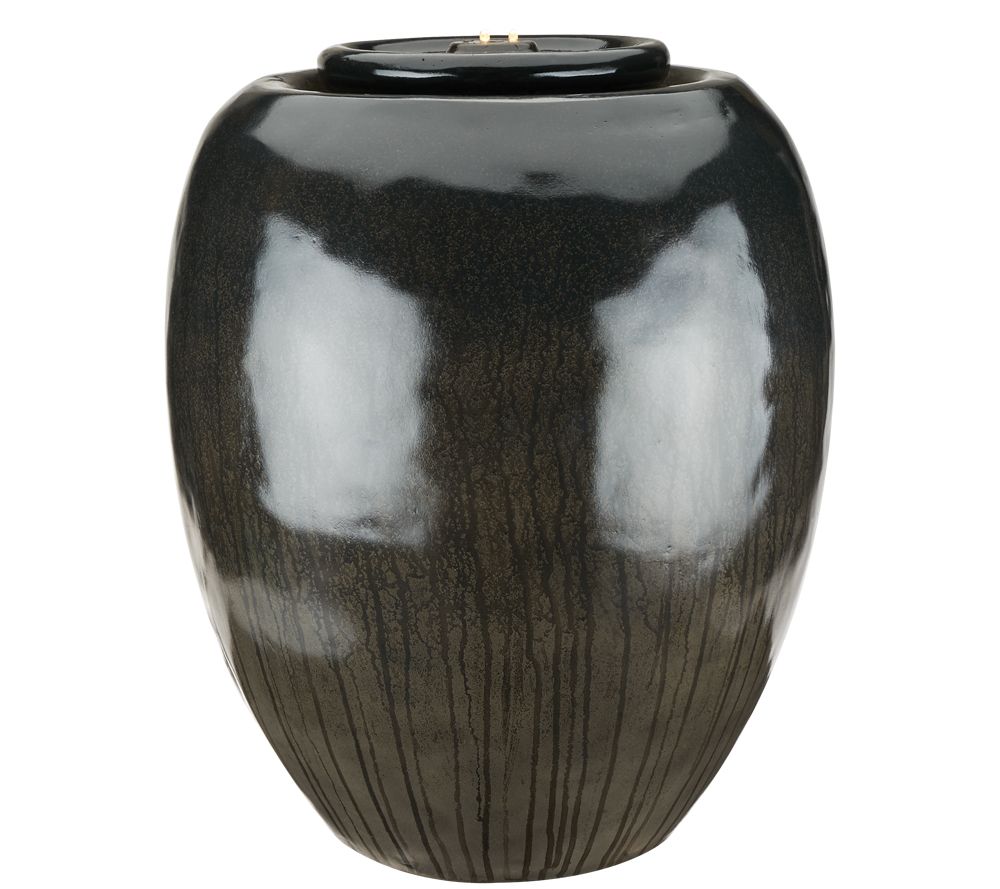 "As Is" Scott Living Tahiti Ginger Jar Fountain with LED Lights