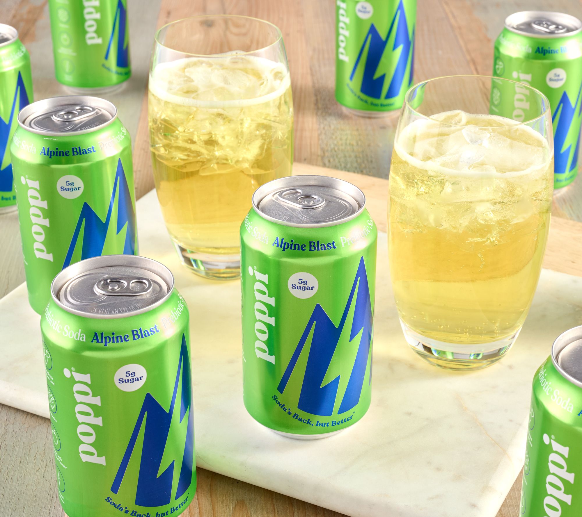 Poppi (24) 12oz Cans Prebiotic Soda Alpine Blast