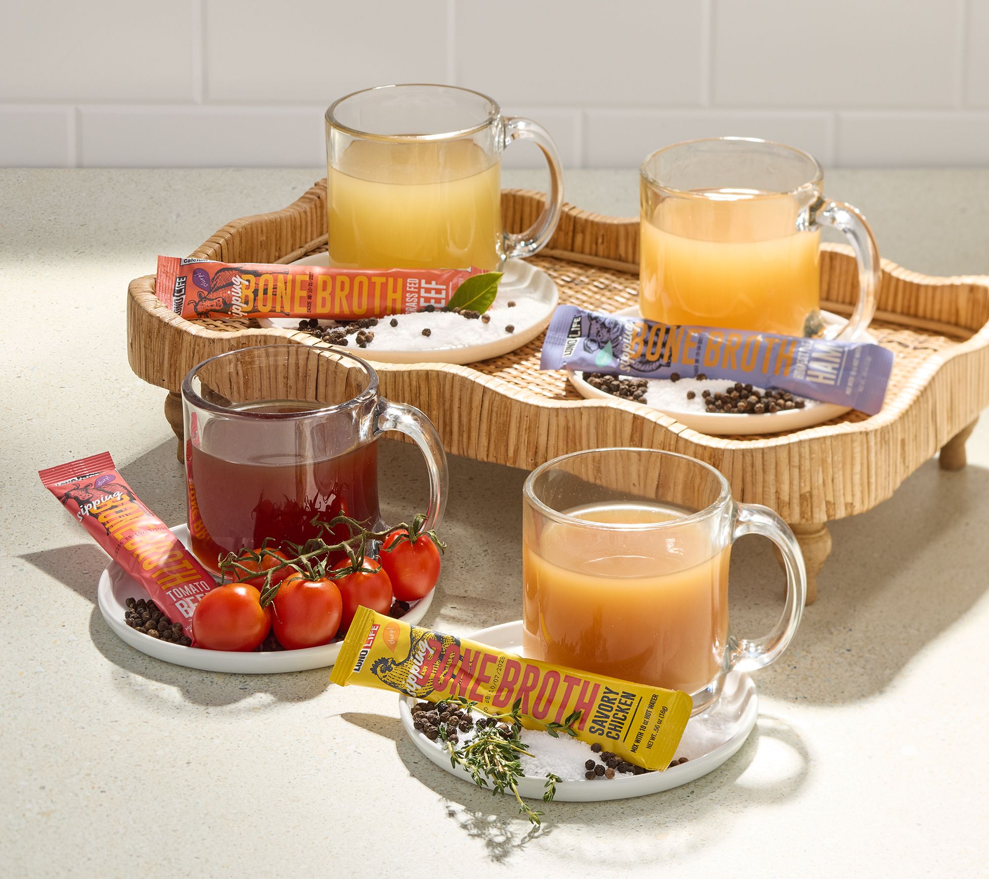 LonoLife 16 Single Serve Protein Bone Broth Soup Season Sampler