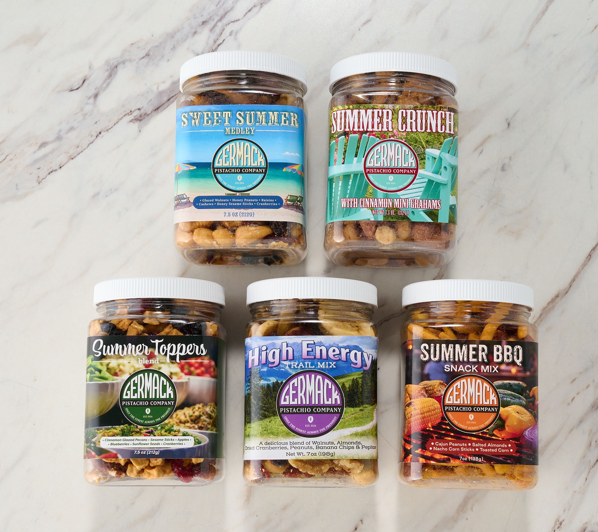 Germack (5) Mini Jars Summer Nut Mixes Auto-Delivery - QVC.com