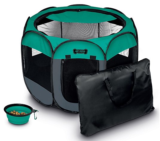 Ruff 'n Ruffus Portable Pet Playpen with Carrying Case, Small