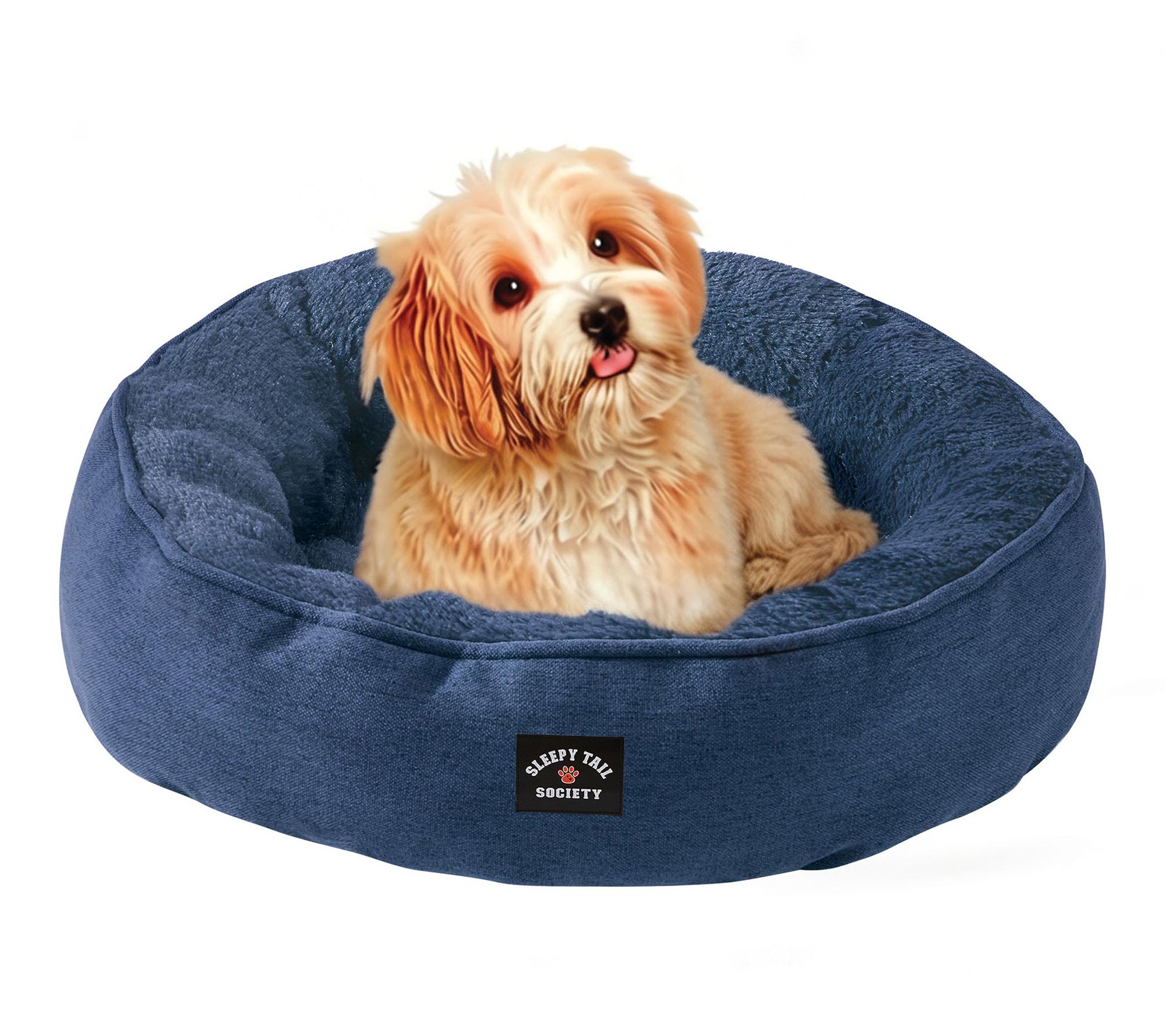 Sleepy Tail Society 20" Fluffy Round Pet Bed
