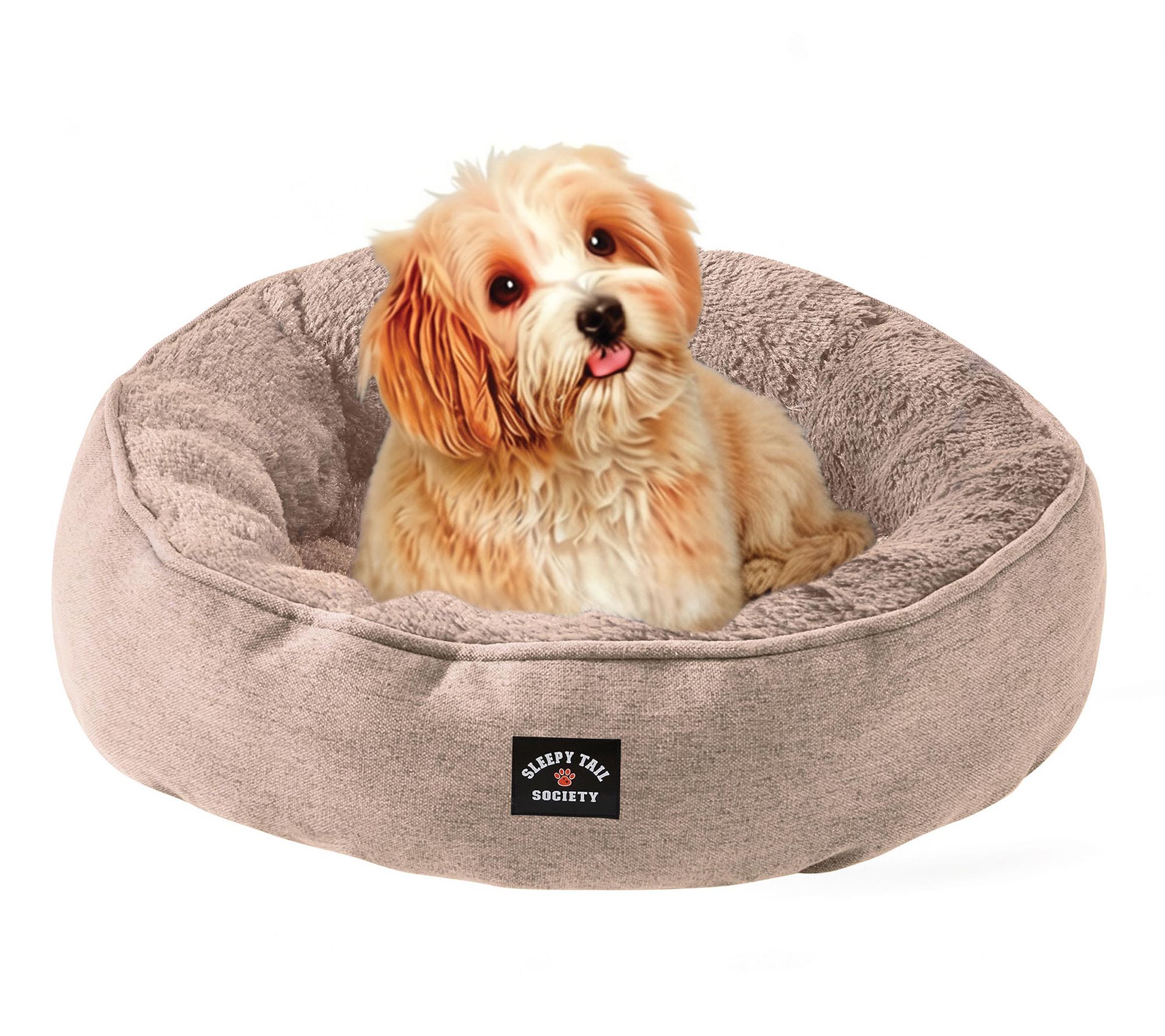 Sleepy Tail Society 20" Fluffy Round Pet Bed