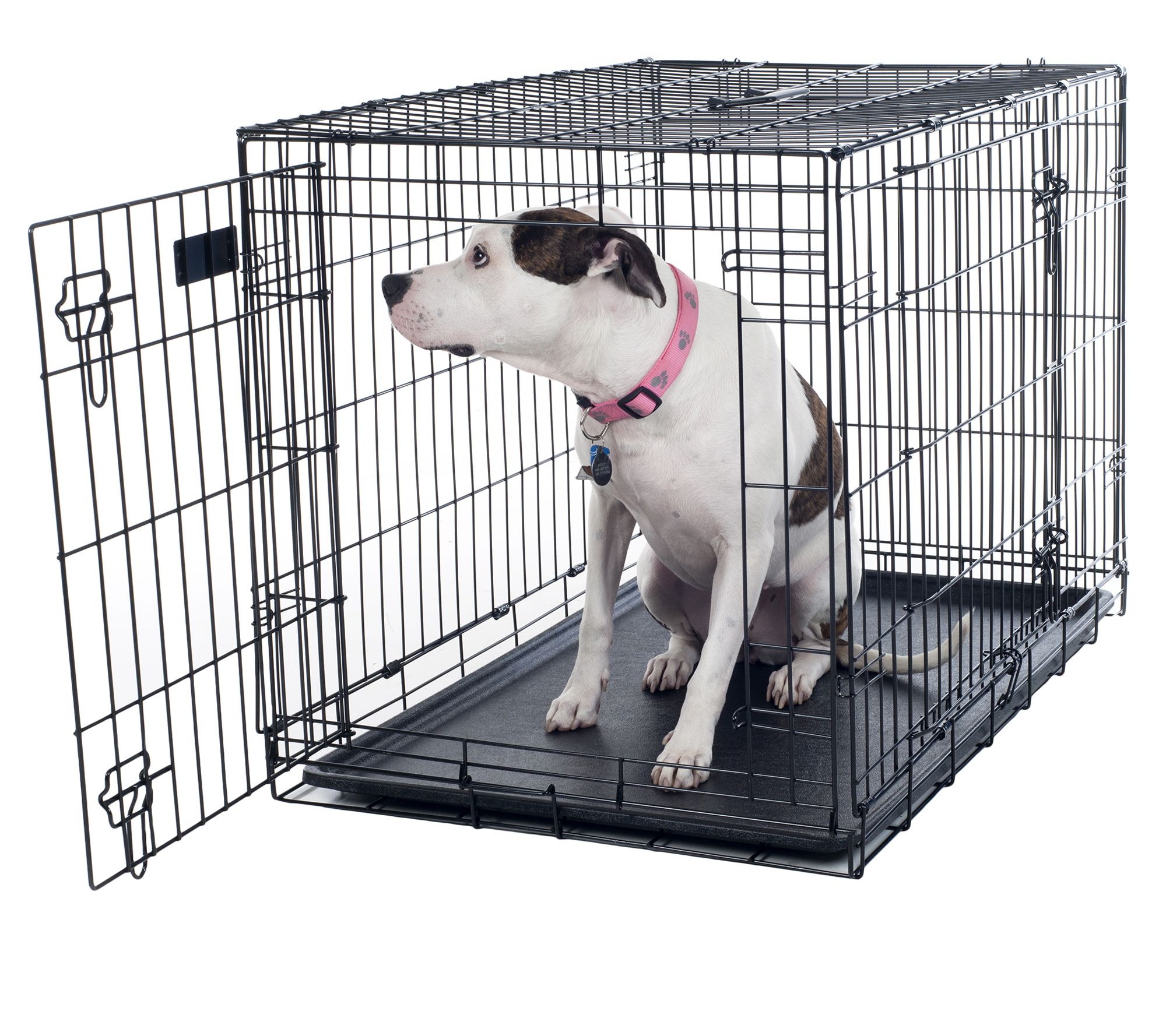 Pet Adobe Large 2 Door Foldable Dog Crate Cage 3-in-1