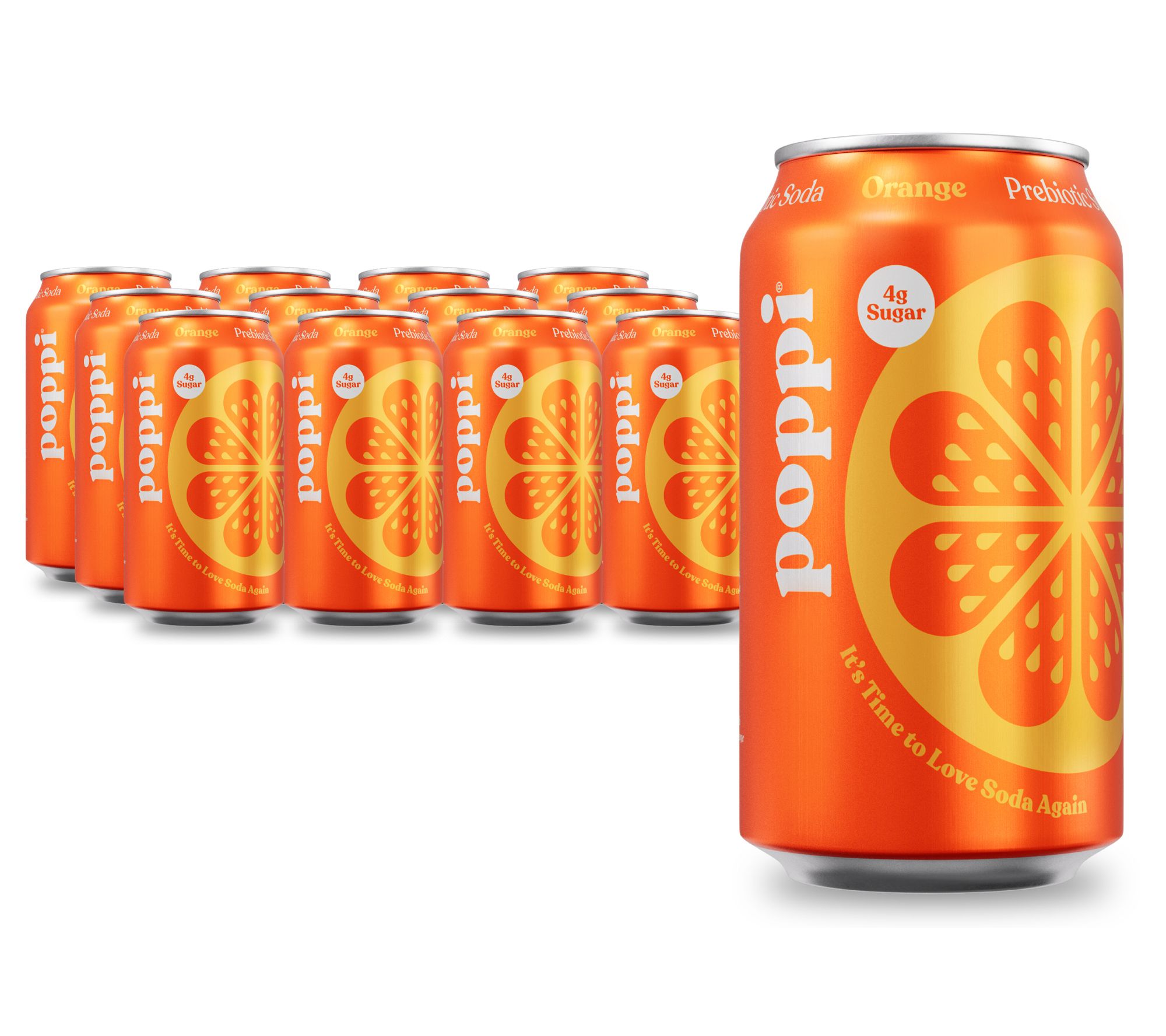 Poppi (12) 12-oz Cans Prebiotic Soda - Orange