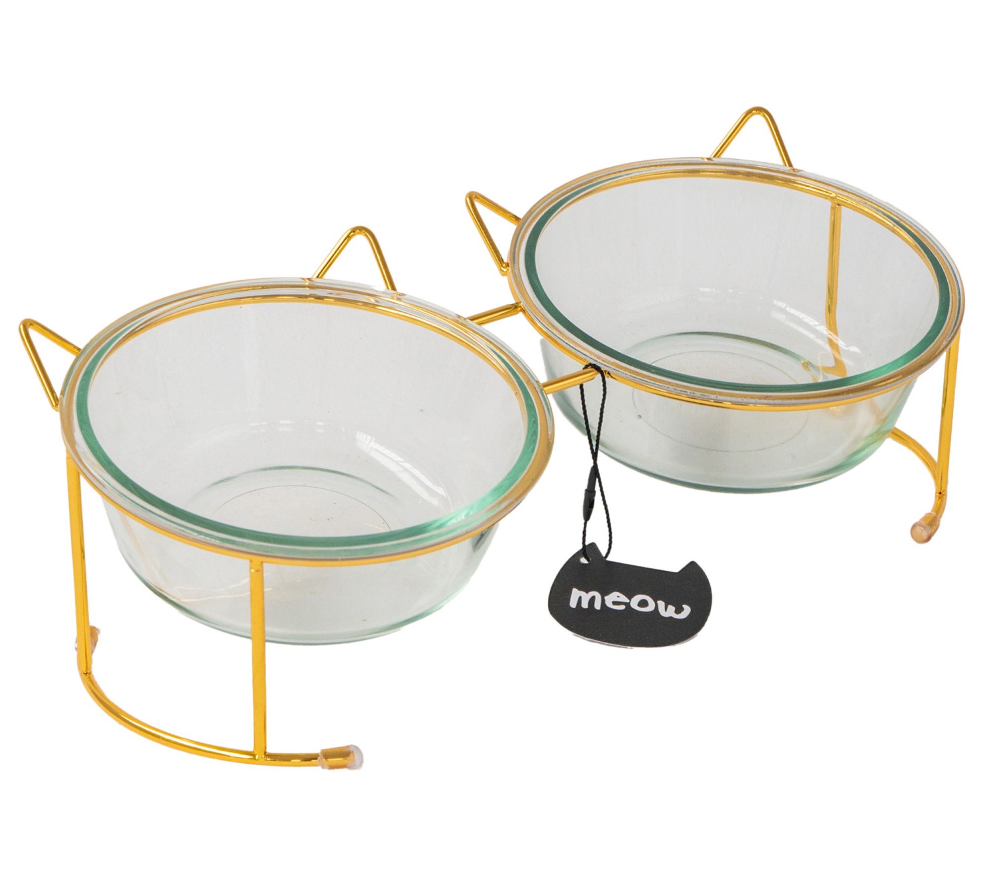 Dexypaws Elevated Glass Cat Bowl