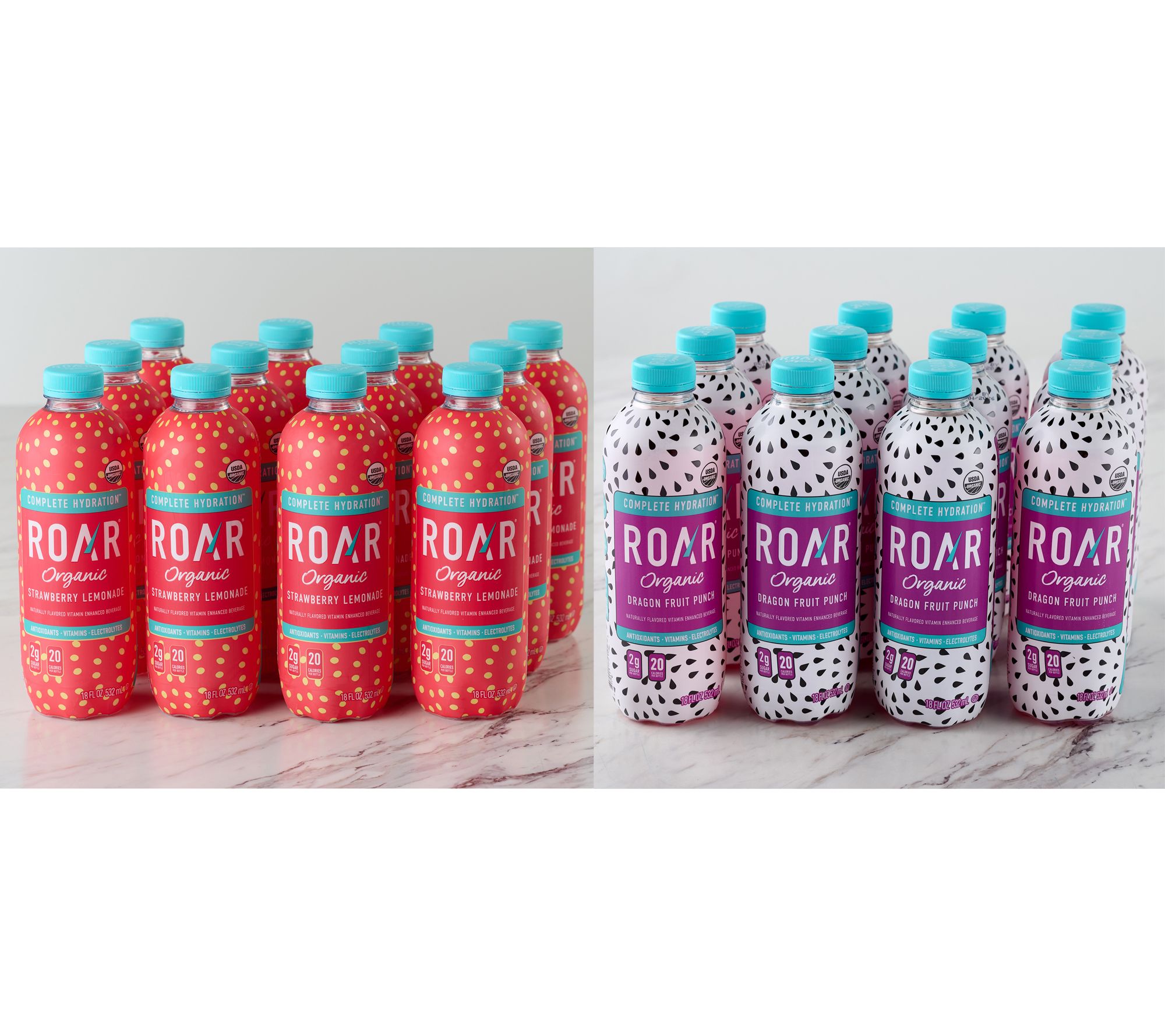 Roar Organic 24 Bottles Vitamin & Electrolyte Beverages Auto-Delivery