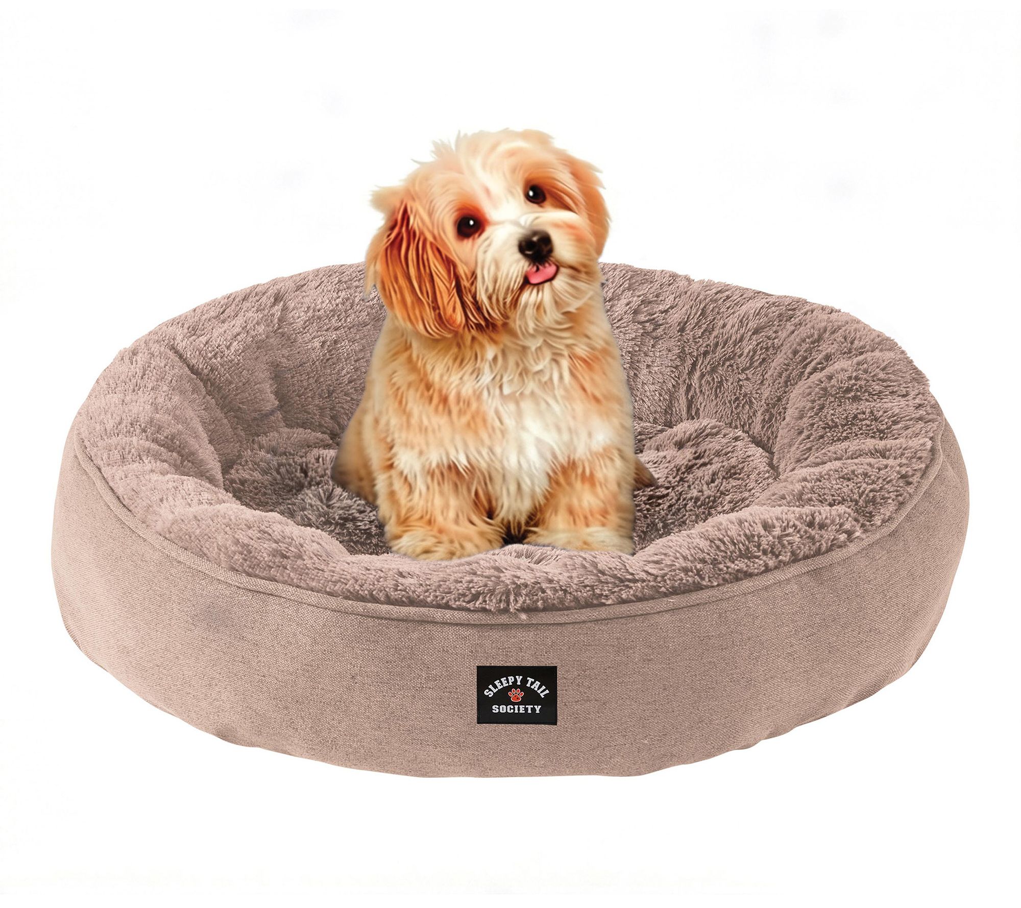 Sleepy Tail Society 25" Fluffy Round Pet Bed