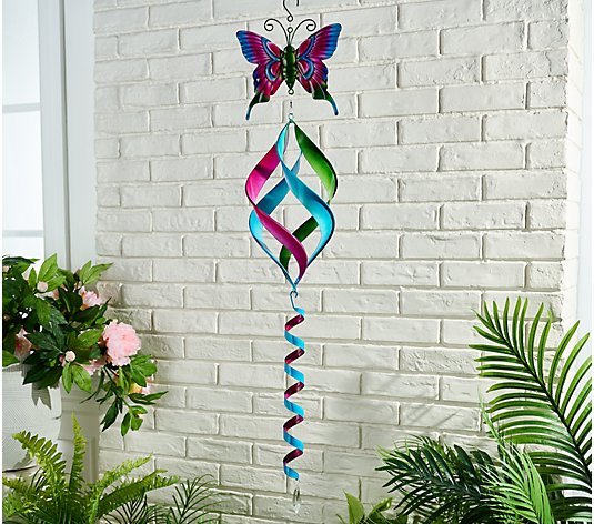 Plow & Hearth 44" Hanging Helix Twirler with Garden Critter Icon