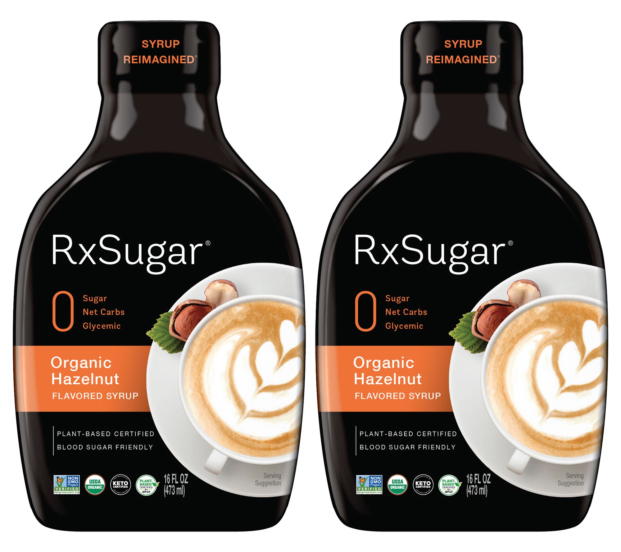 RxSugar 2-Pack Allulose Sugar Organic Hazelnut Syrup