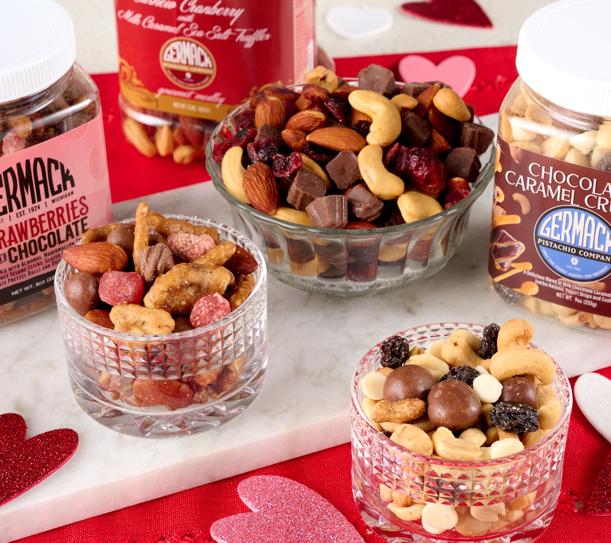 Germack (3) Jar Valentine's Day Nut Mix Set