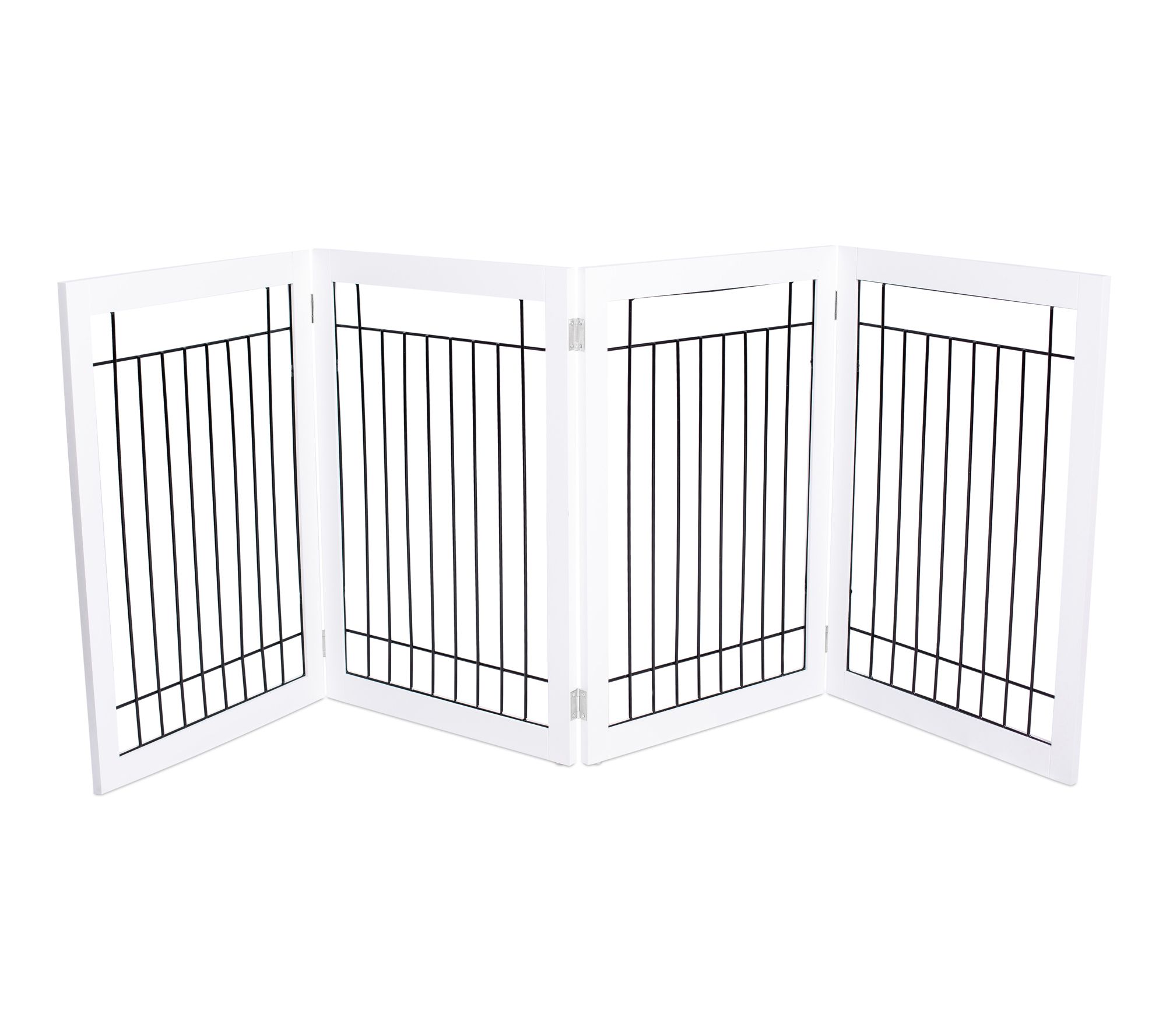 BirdRock Home 30" Wooden Freestanding 4 -Panel Foldable Dog Gate