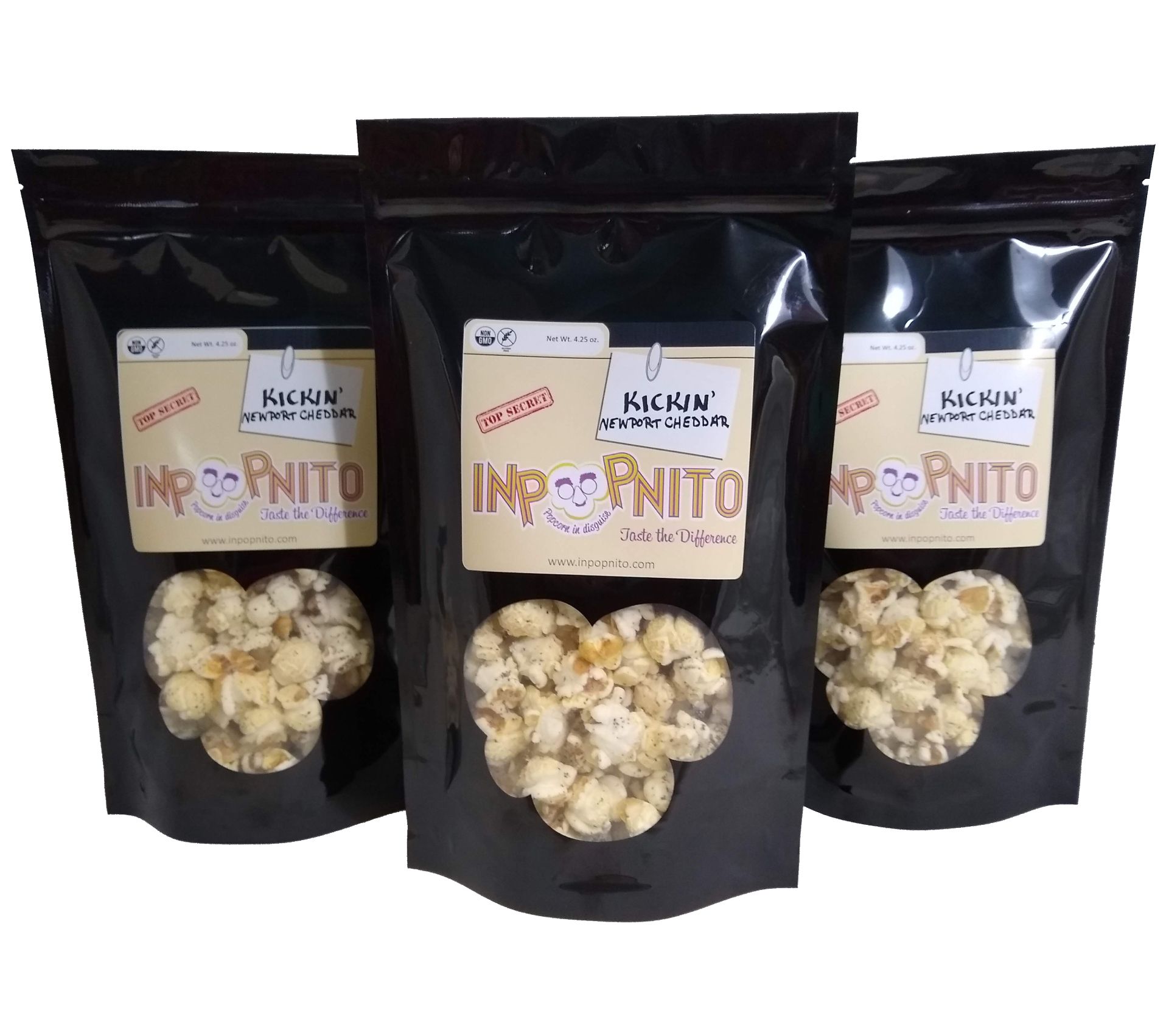 Inpopnito 3 Pack Popcorn Kickin' Newport Chedda r