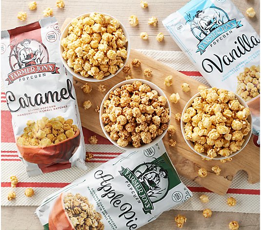 Farmer Jon's (3) 12-oz Bags Gourmet Caramel Popcorn Auto-Delivery