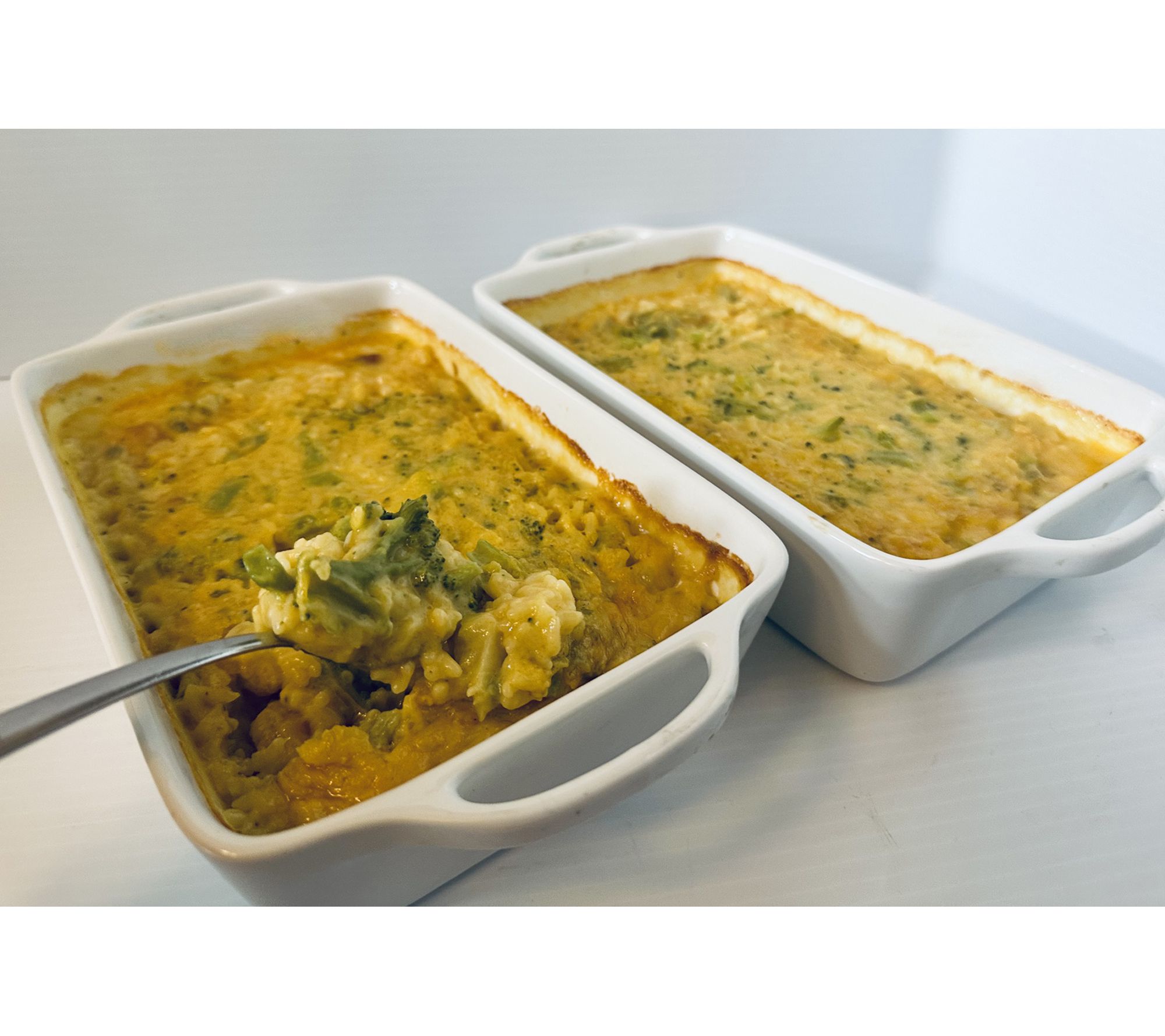 Corky's BBQ (2) 2 lb. Broccoli Rice and Cheese Casserole