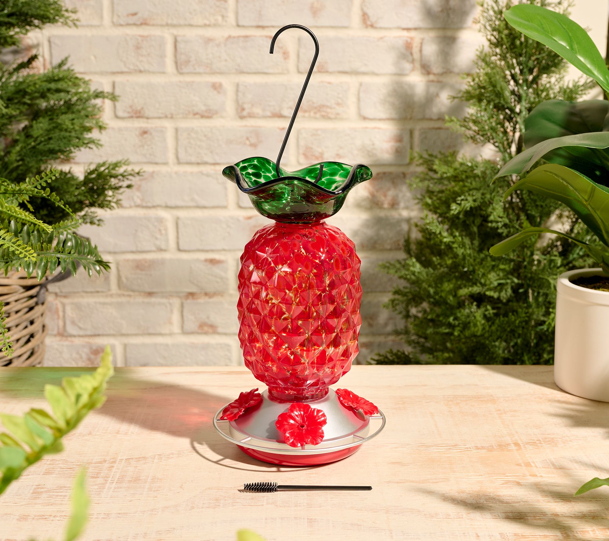 As Is Ultimate Innovations Glass Hummingbird Feeder w/Moat