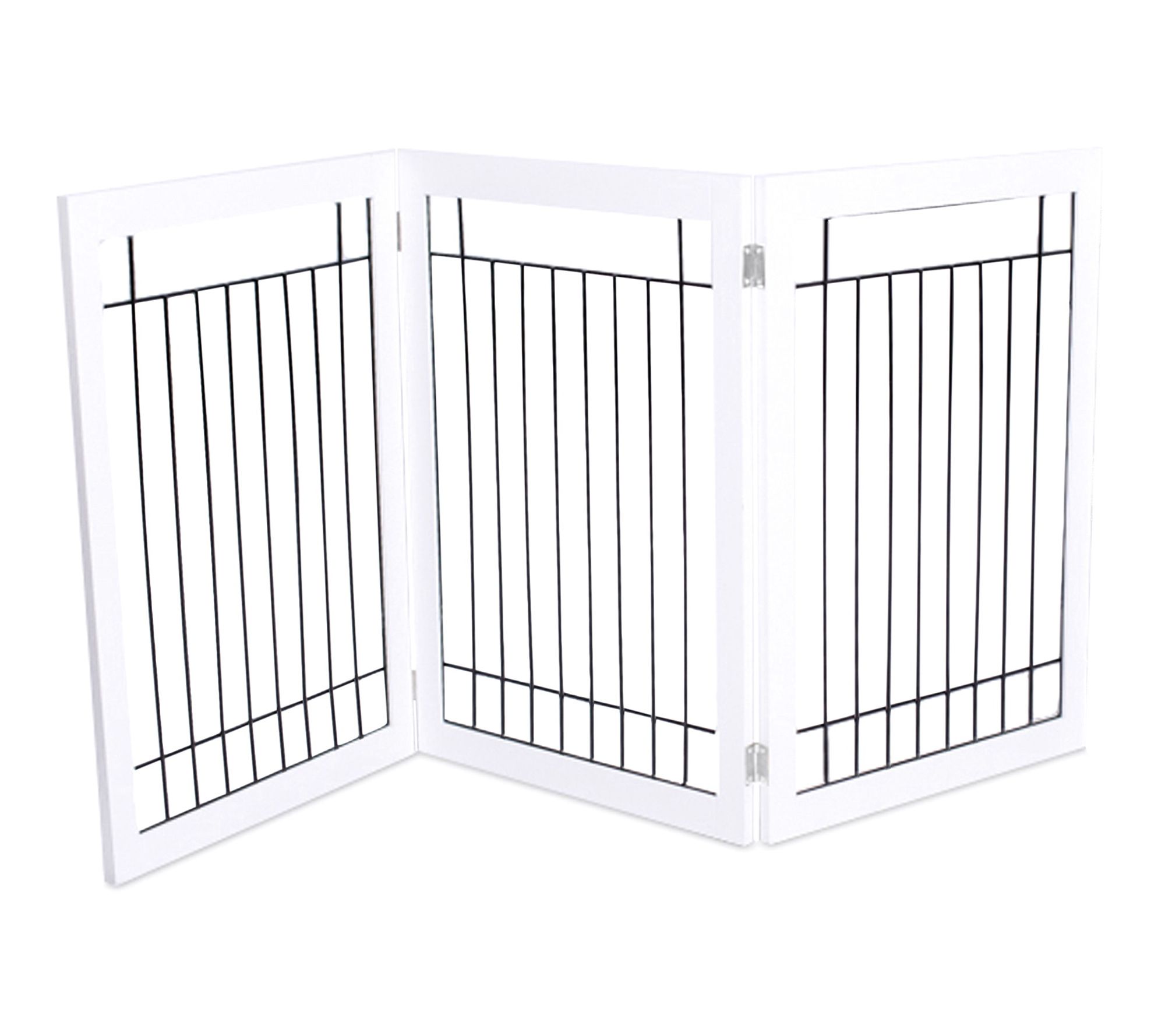 BirdRock Home Traditional Wooden 3-Panel Freestanding Dog Gate