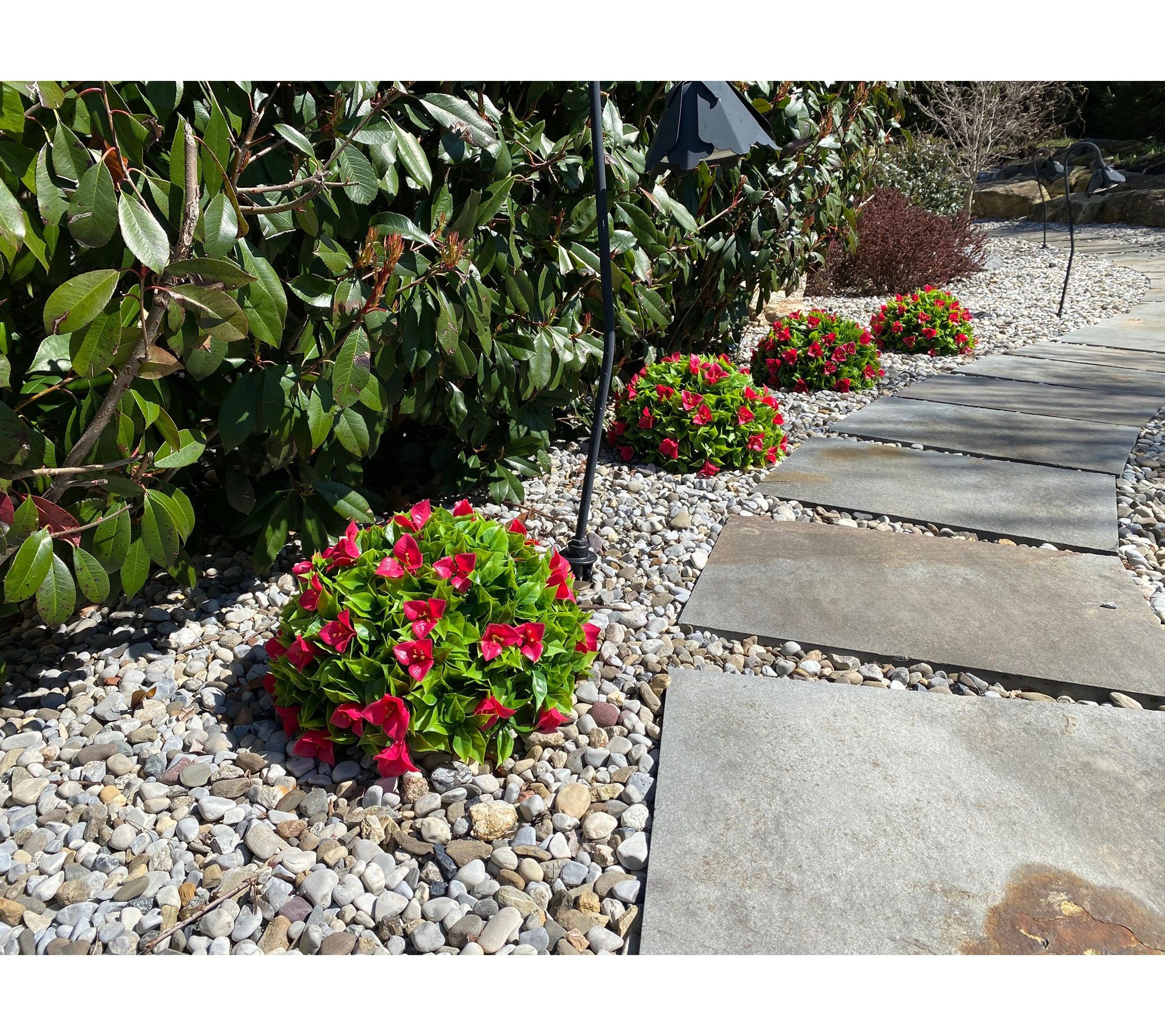 Wicker Park Set of (2) 15" Flowering Bougainvillea Garden Spheres