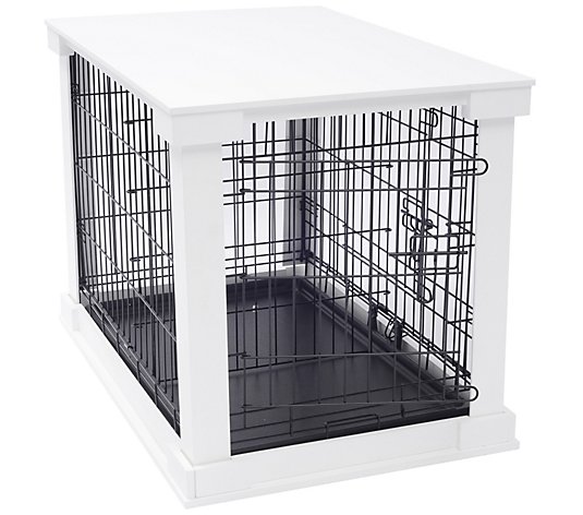 Pet Cage with Crate Cover, White, Medium