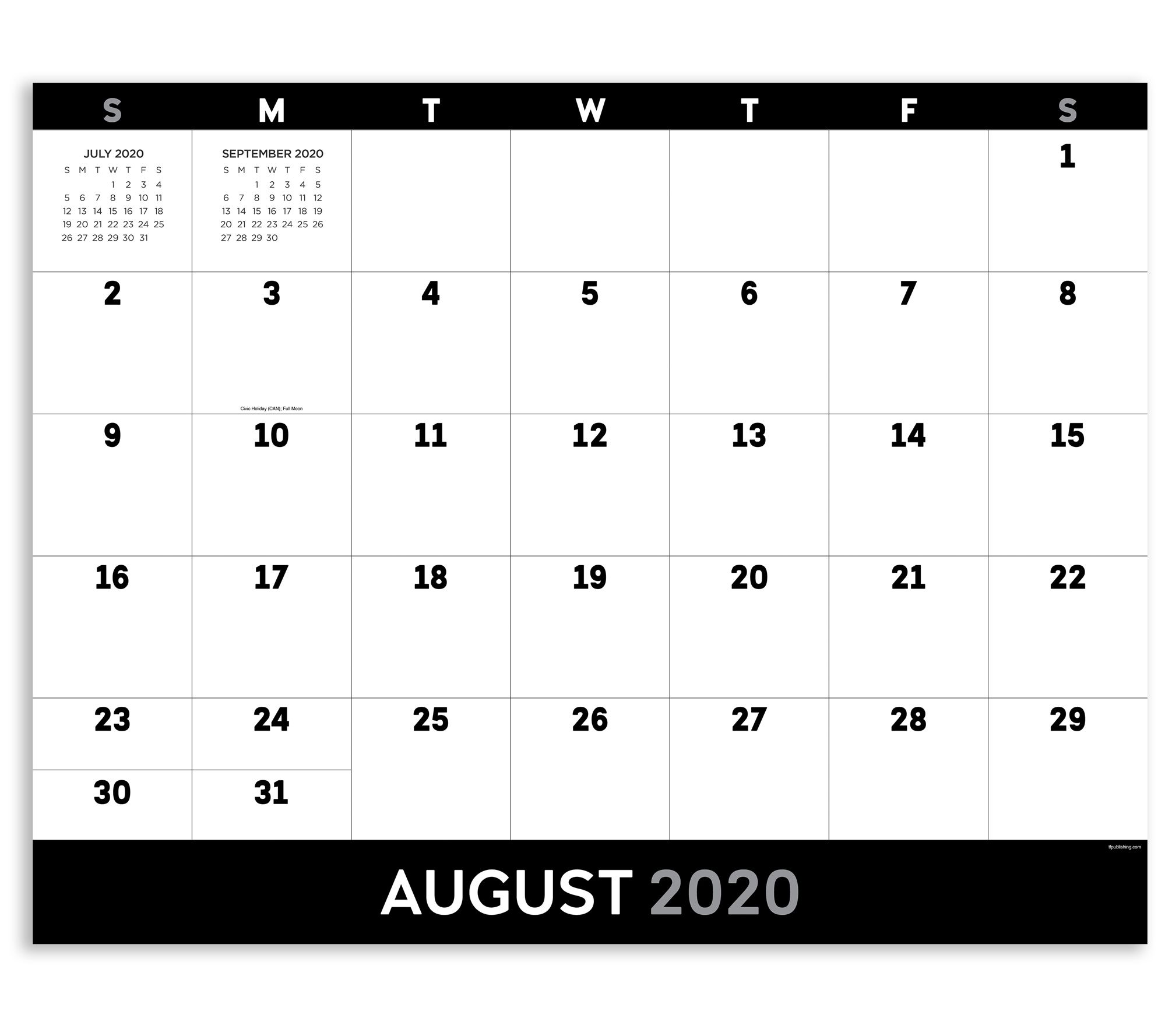 July 2020 June 2021 Utility Large Monthly Blotter Calendar