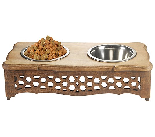 Ox Bay Pet Feeder with Honeycomb Cutouts