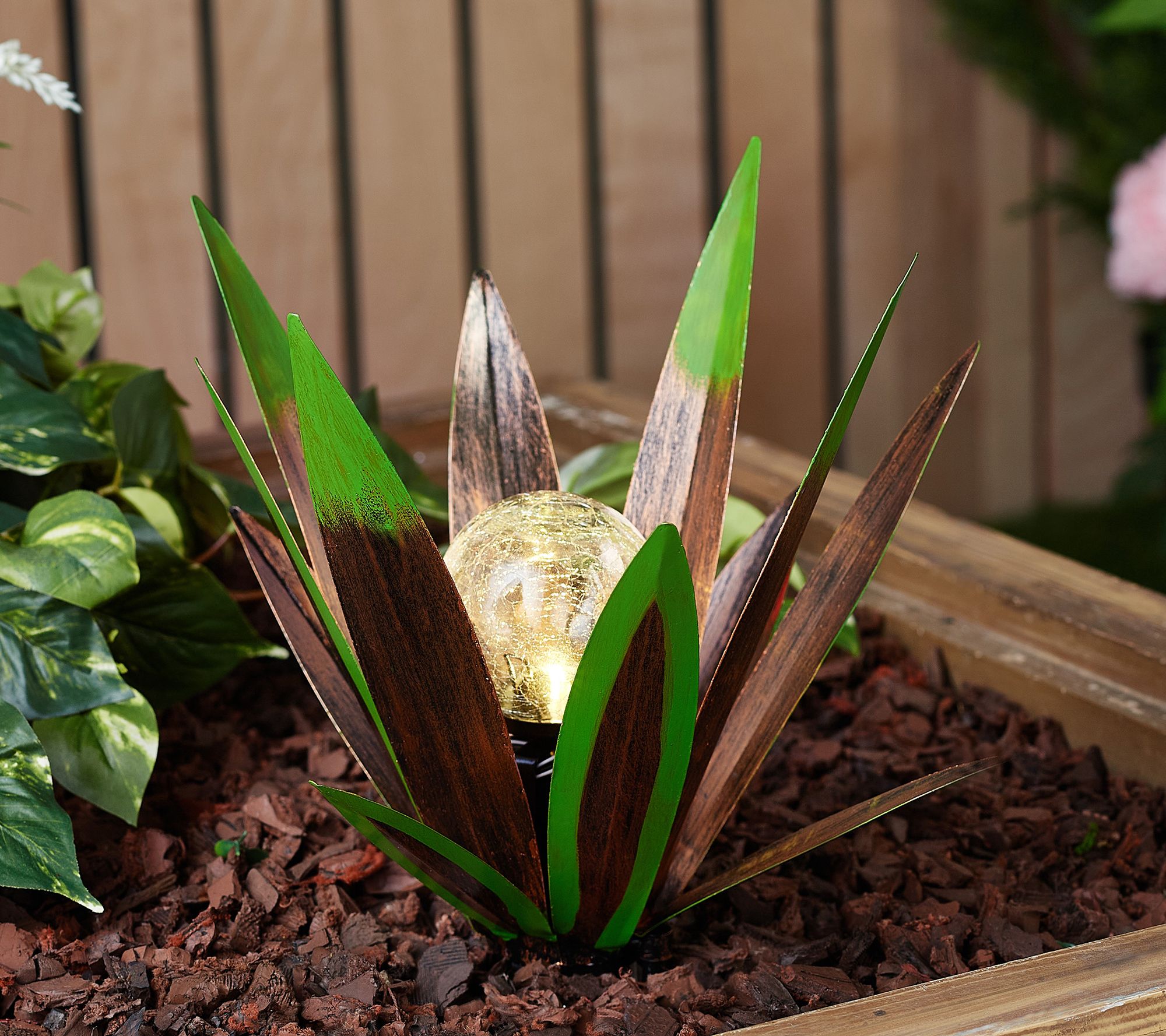 Garden Reflections 15" Illuminated Flower w/ Color Morphing Light