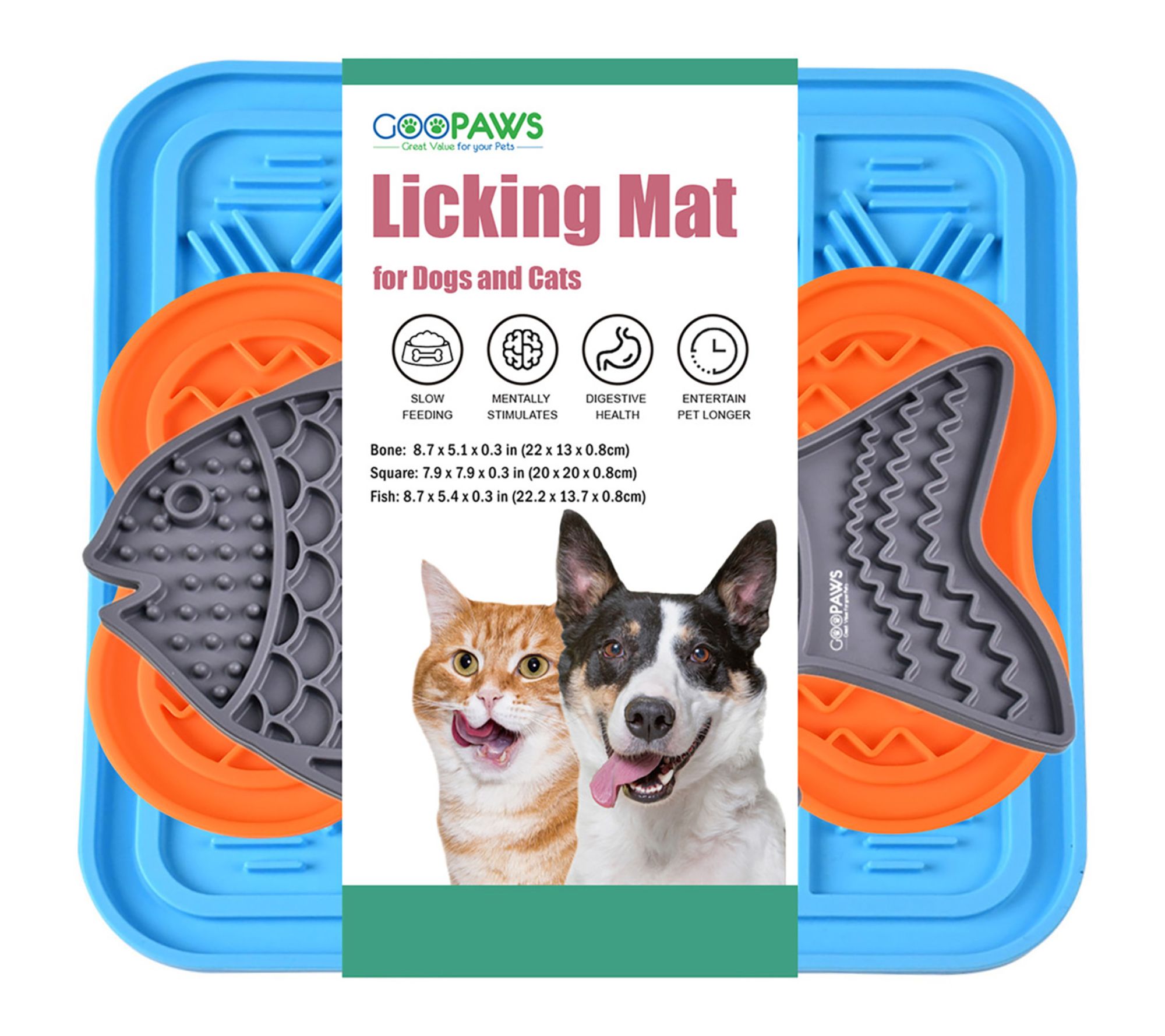 GOOPAWS Licking Mat 3 Pack Slow Feeding Texture d Pads