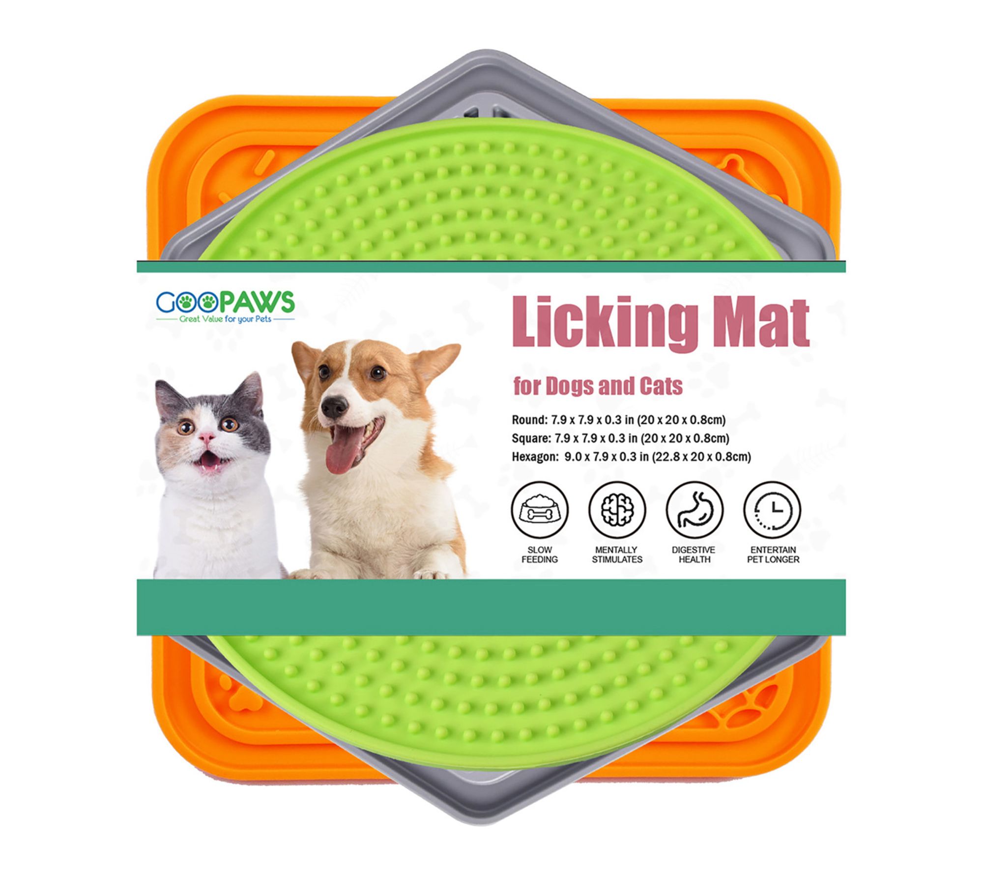 GOOPAWS Licking Mat 3 Pack Slow Feeding Texture d Pads