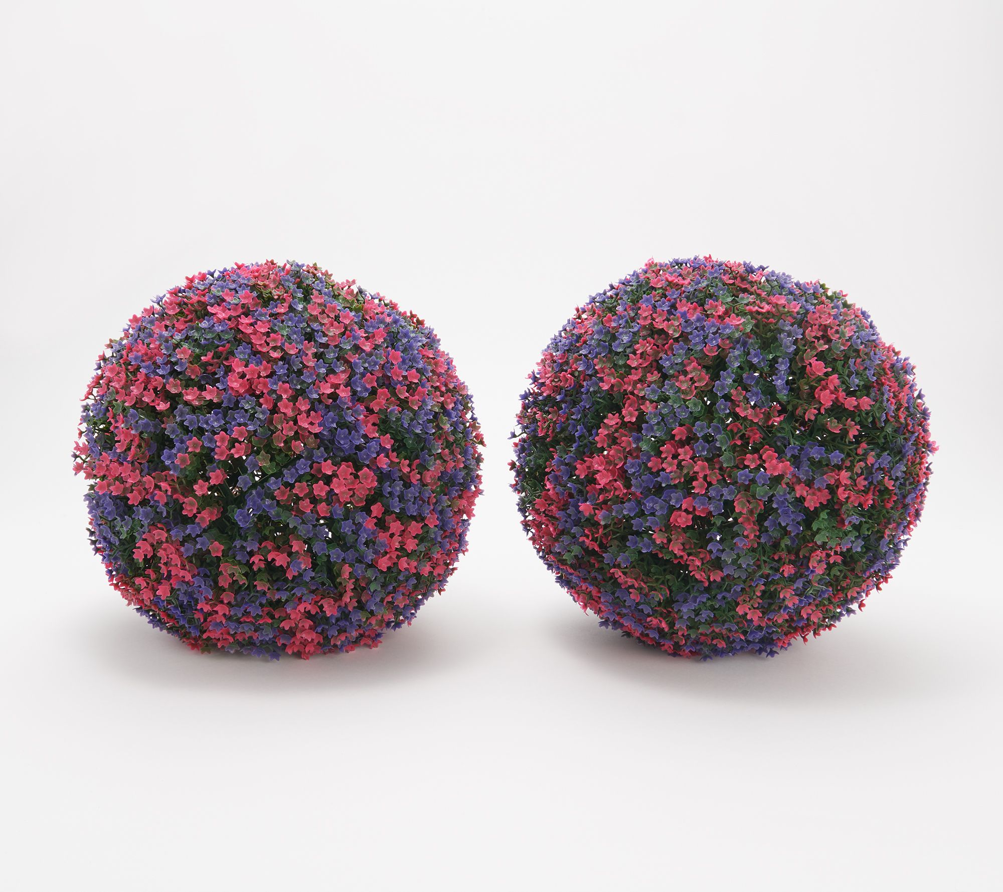 "As Is" Wicker Park Set of (2) 11" Faux Flower Garden Spheres
