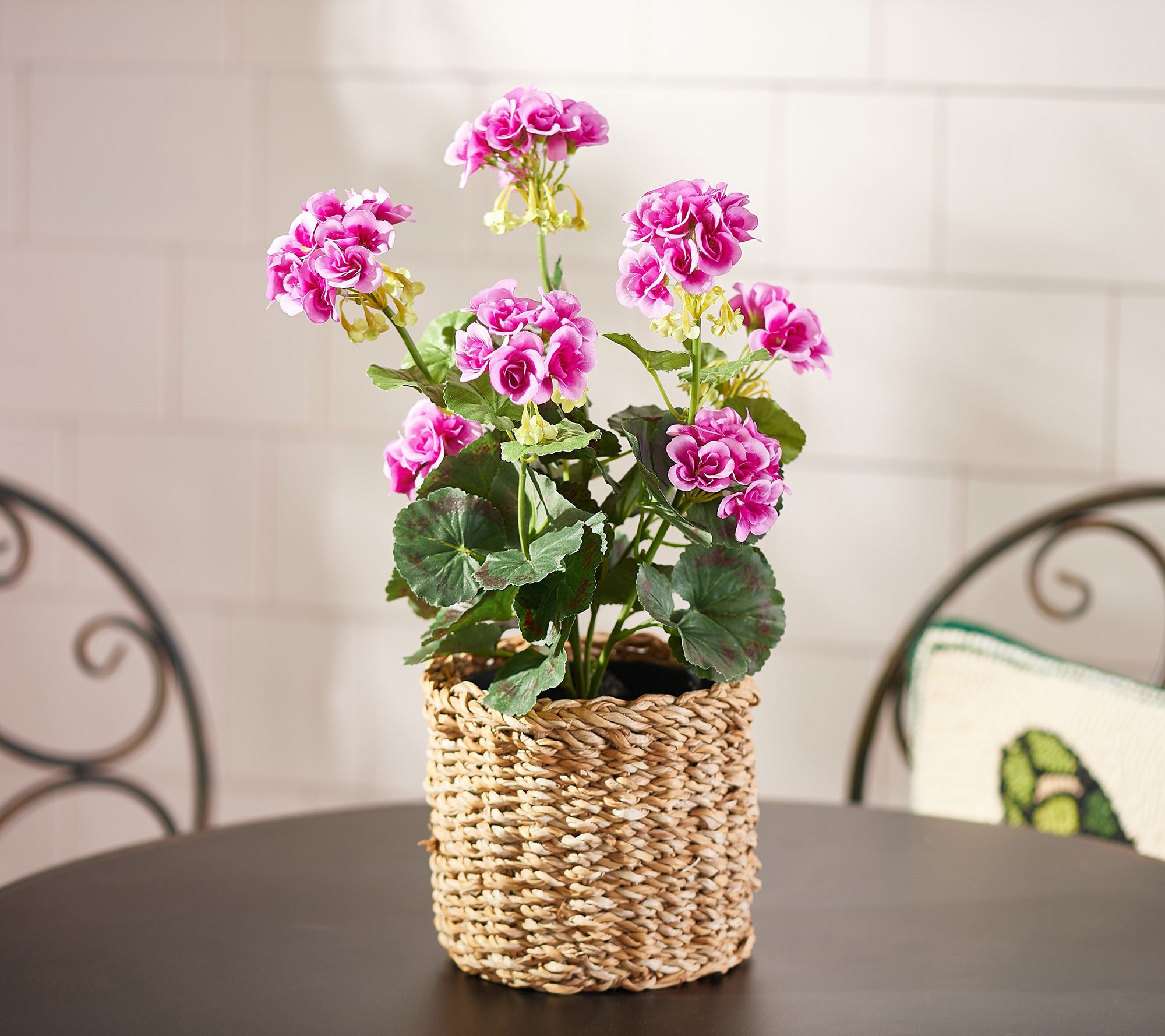 "As Is" Wicker Park 16" Tall Indoor/Outdoor Geranium Plant in Pot