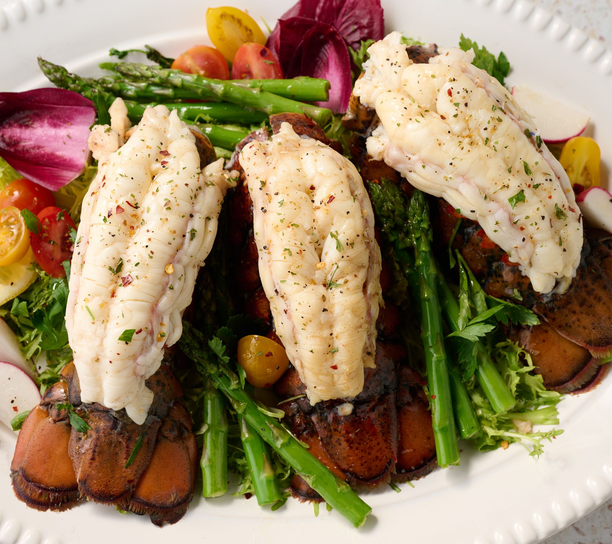 Hancock Lobster (8) 6-7oz Ready-Cracked Maine Lobster Tails + Butter