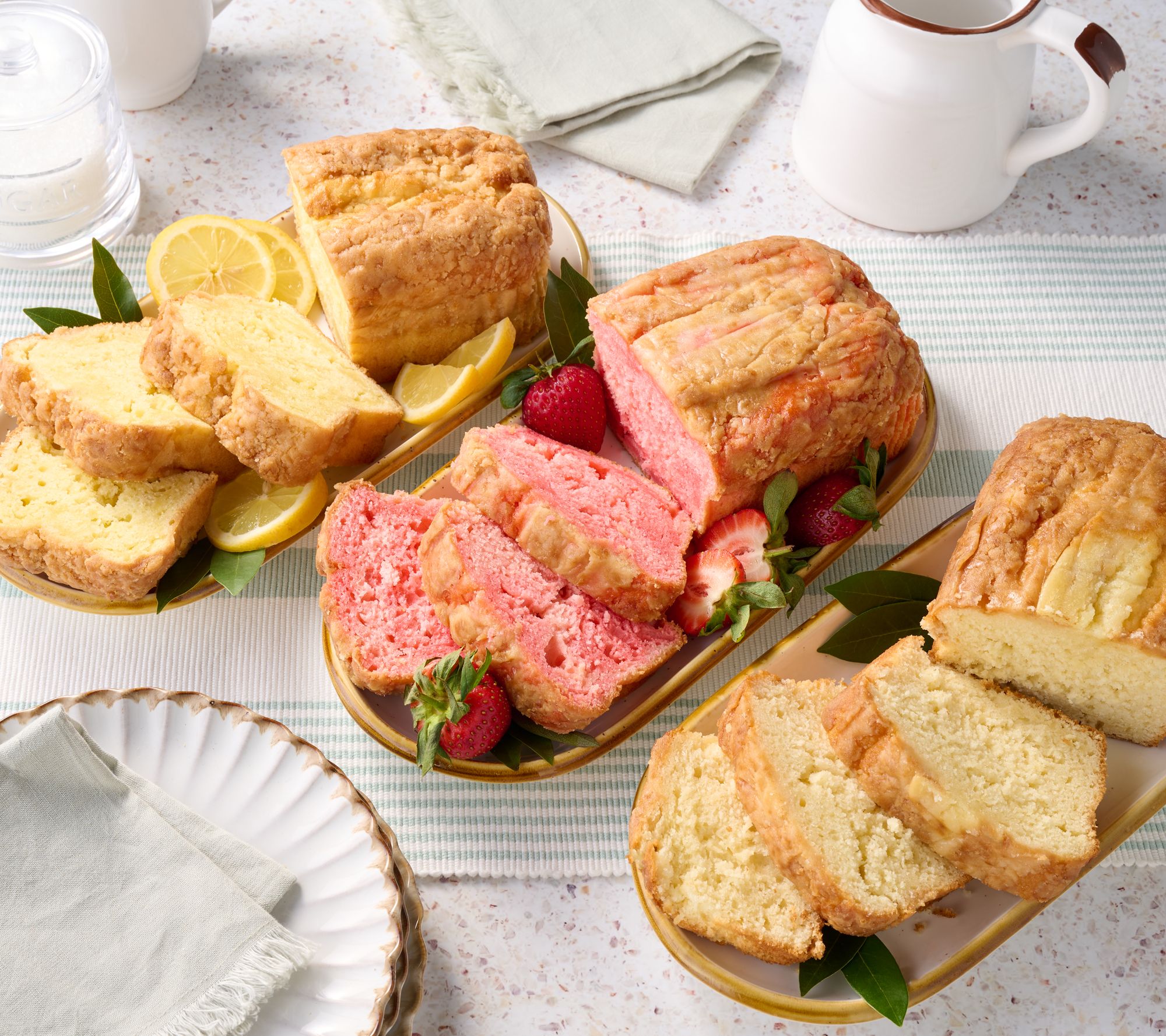 Bread & Bread (3)1.5lb Fresh Baked Crumb Cake Bread Loaves
