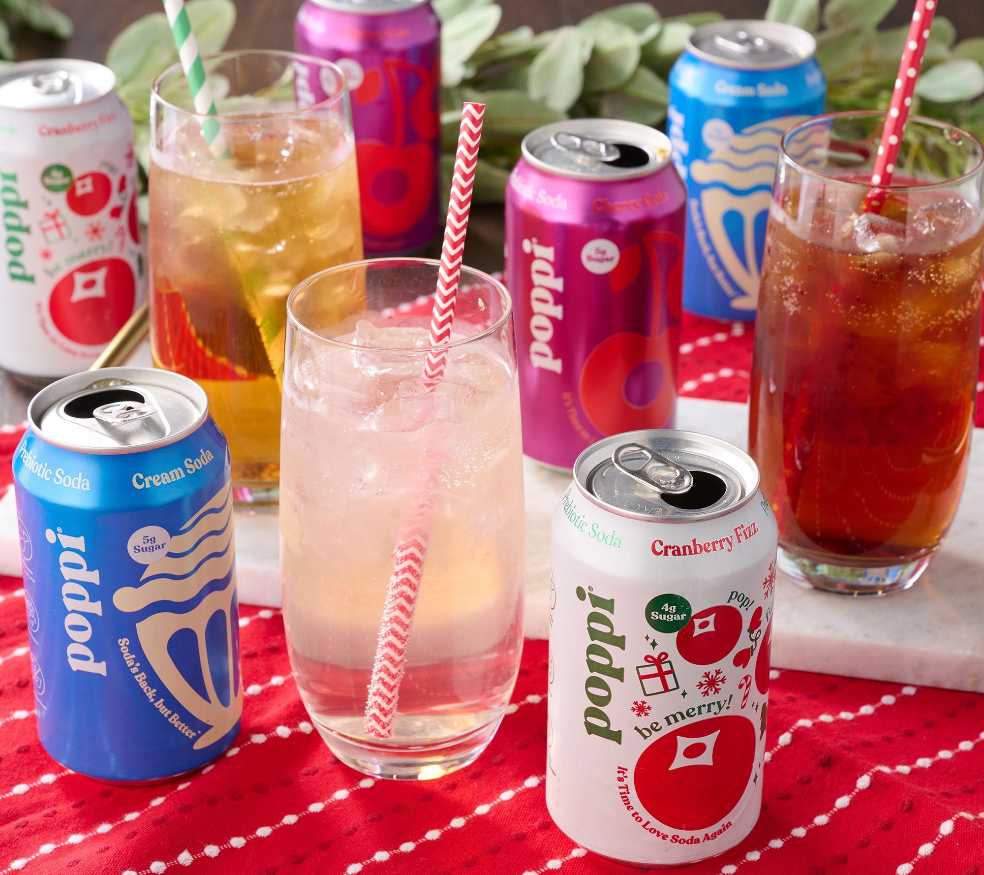 Poppi (24)oz Cans 5g Sugar Soda Holiday Party Pack